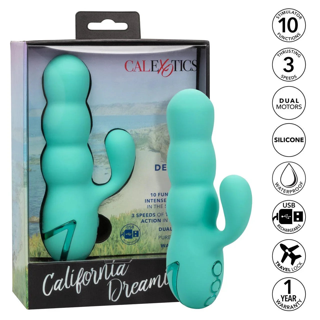Calexotics California Dreaming Del Mar Rechargeable Silicone Dual Stimulator - Buy At Luxury Toy X - Free 3-Day Shipping