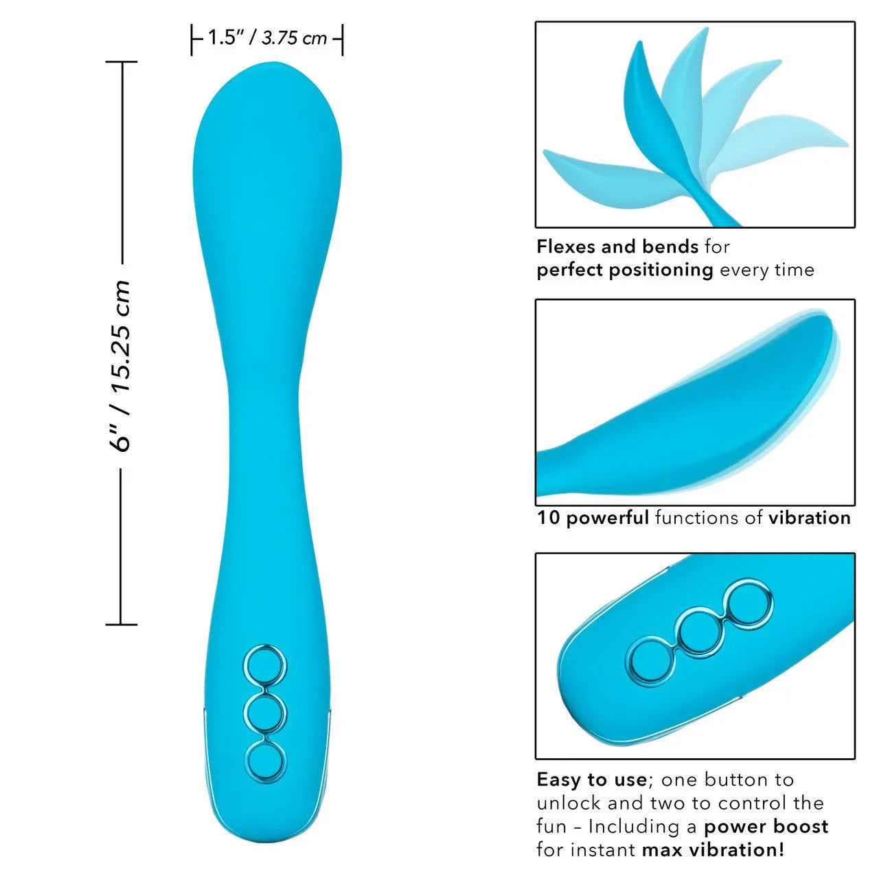 Calexotics California Dreaming Palm Springs Pleaser Rechargeable Silicone Contoured Vibrator - Buy At Luxury Toy X - Free 3-Day Shipping