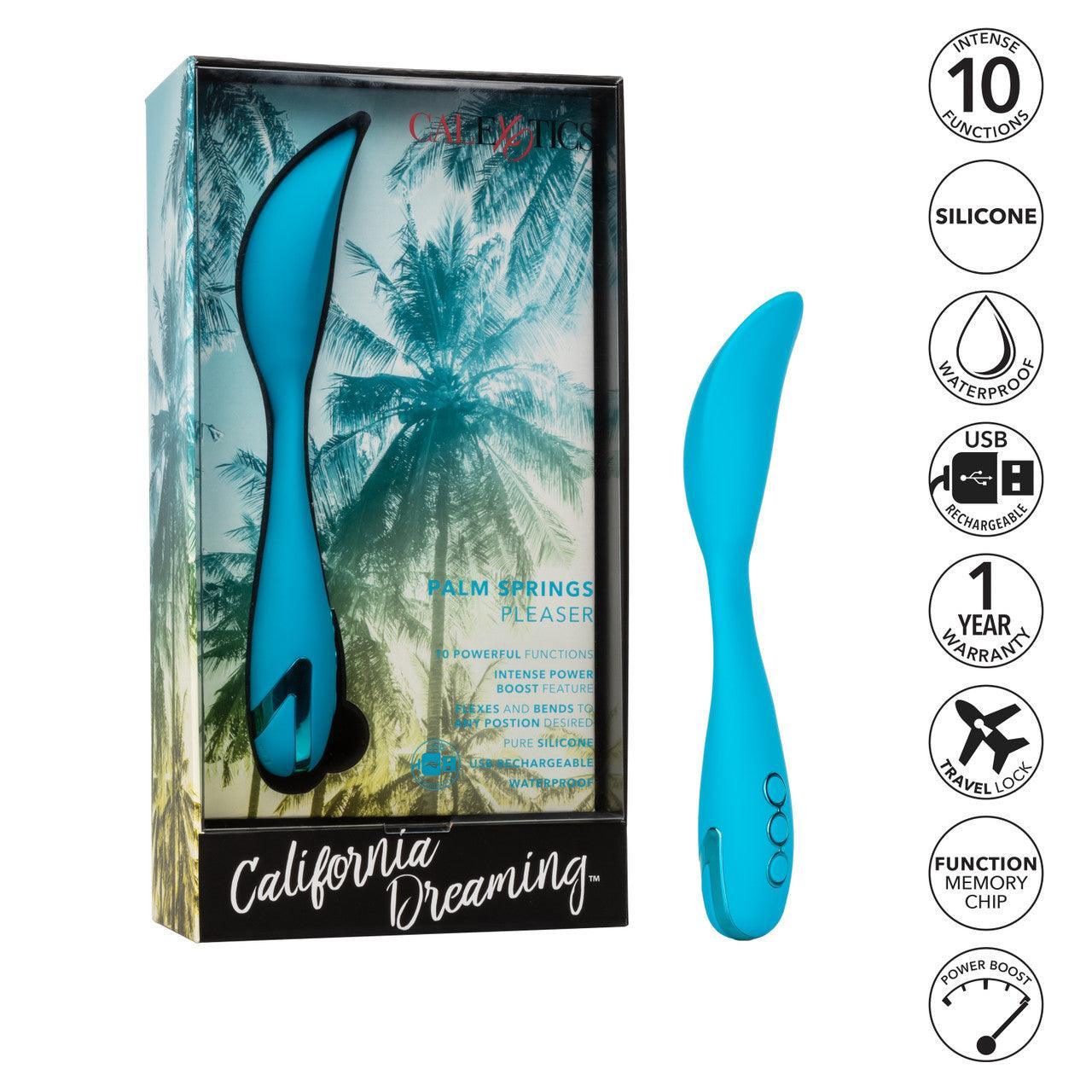 Calexotics California Dreaming Palm Springs Pleaser Rechargeable Silicone Contoured Vibrator - Buy At Luxury Toy X - Free 3-Day Shipping