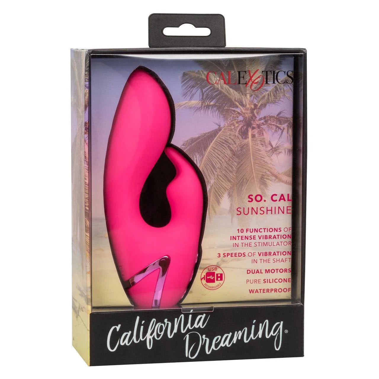 Calexotics California Dreaming So. Cal Sunshine Rechargeable Silicone Rabbit Vibrator - Buy At Luxury Toy X - Free 3-Day Shipping