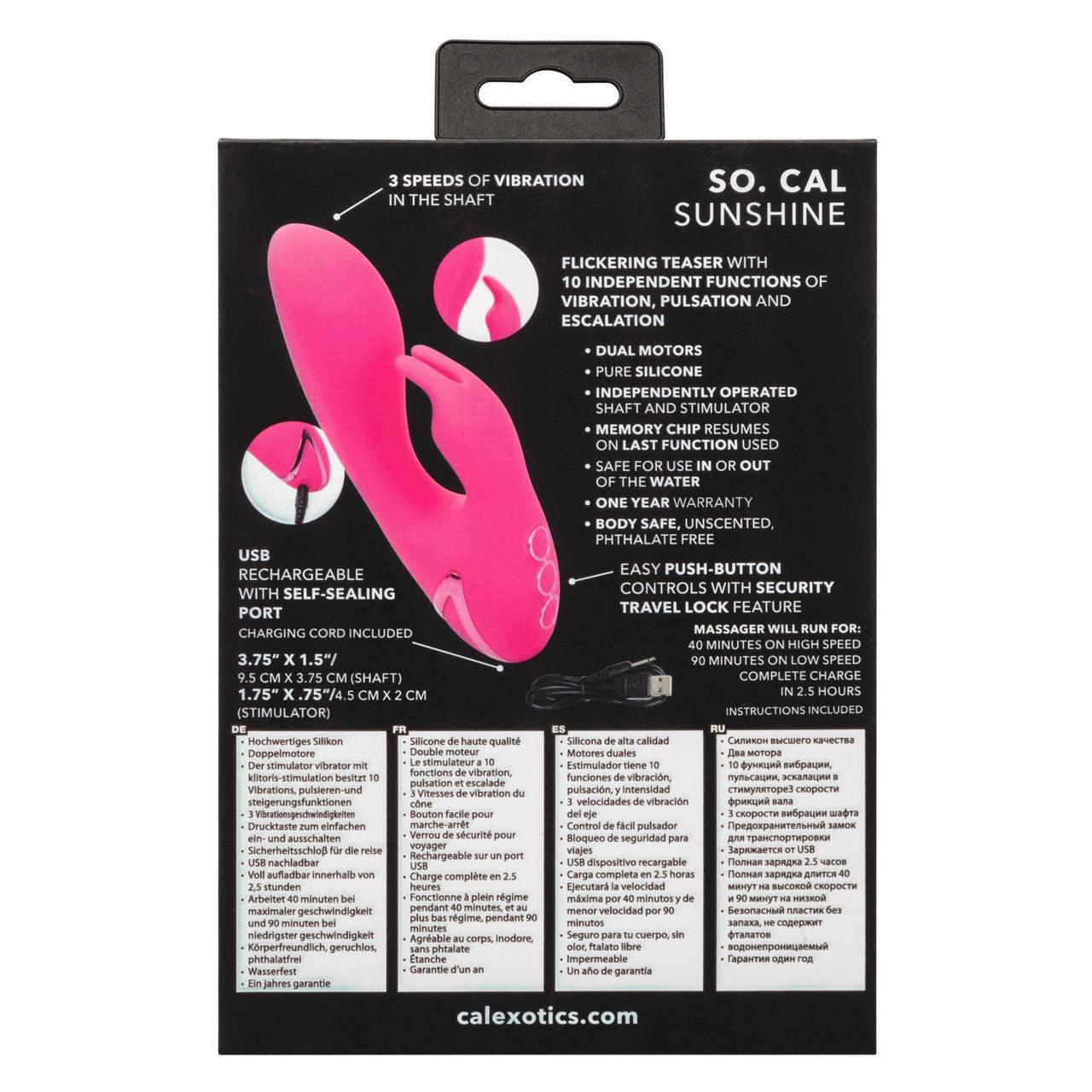Calexotics California Dreaming So. Cal Sunshine Rechargeable Silicone Rabbit Vibrator - Buy At Luxury Toy X - Free 3-Day Shipping