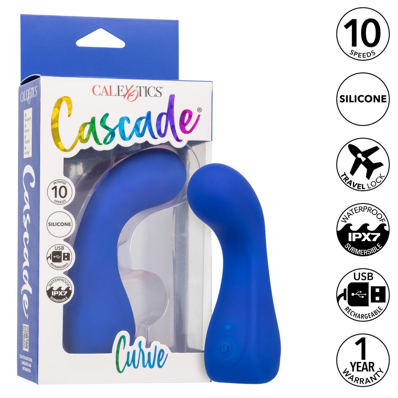 CalExotics Cascade Curve Rechargeable Silicone Vibrator - Buy At Luxury Toy X - Free 3-Day Shipping