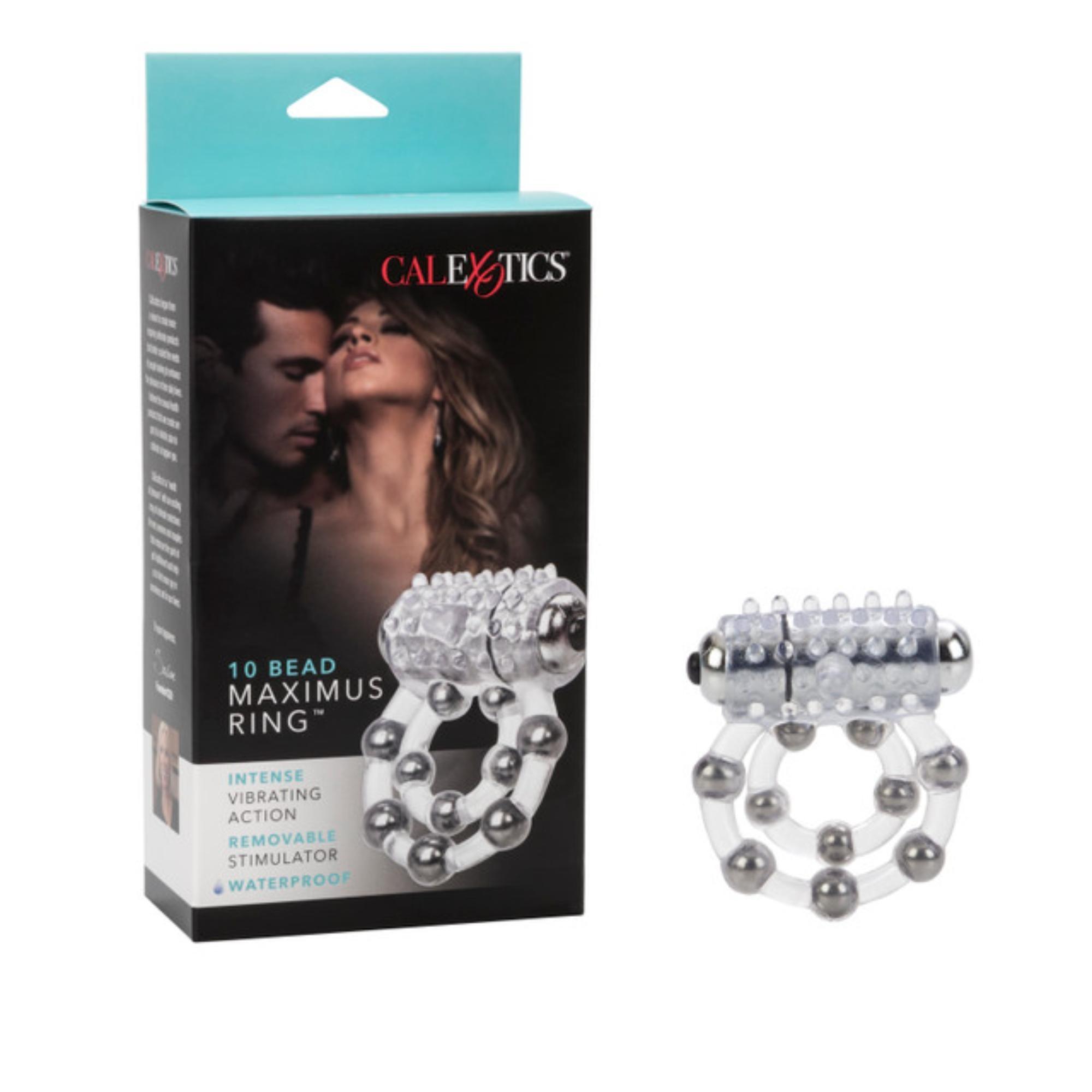 CalExotics Couple's Enhancers 10 Bead Maximus Ring Vibrating Cock Ring - Buy At Luxury Toy X - Free 3-Day Shipping