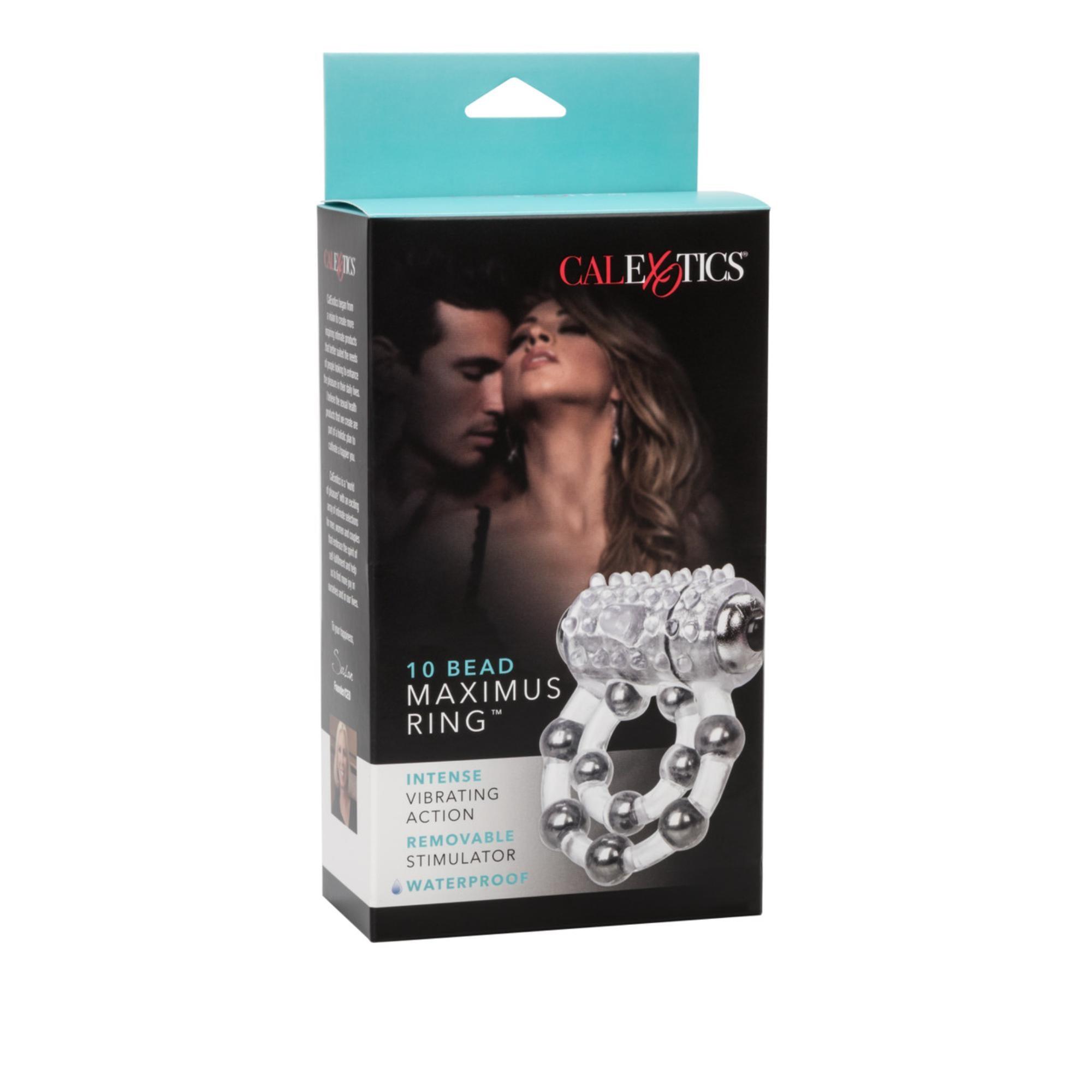 CalExotics Couple's Enhancers 10 Bead Maximus Ring Vibrating Cock Ring - Buy At Luxury Toy X - Free 3-Day Shipping