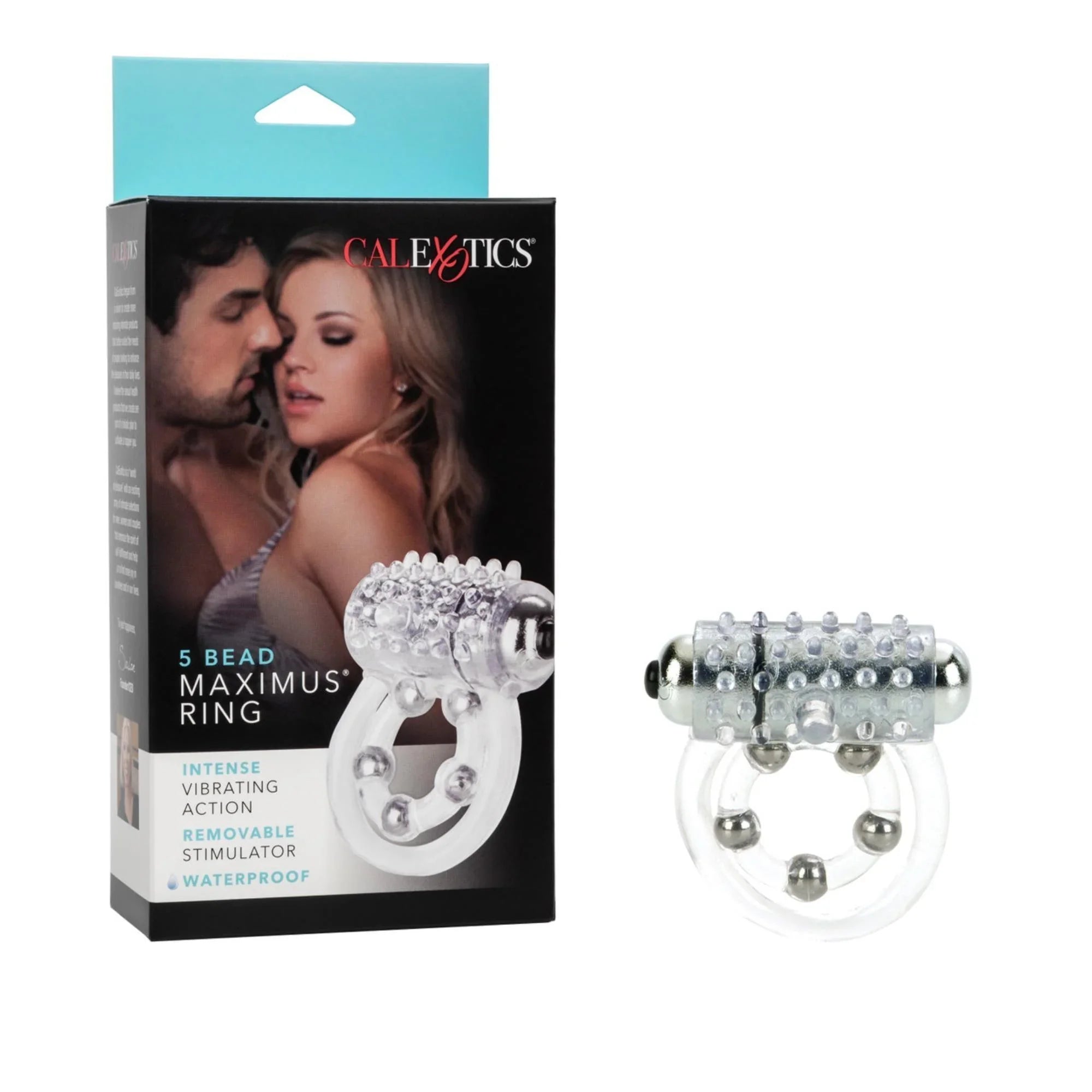 CalExotics Couple's Enhancers 5 Bead Maximus Ring Vibrating Cock Ring CalExotics Couple's Enhancers 5 Bead Maximus Ring Vibrating Cock Ring