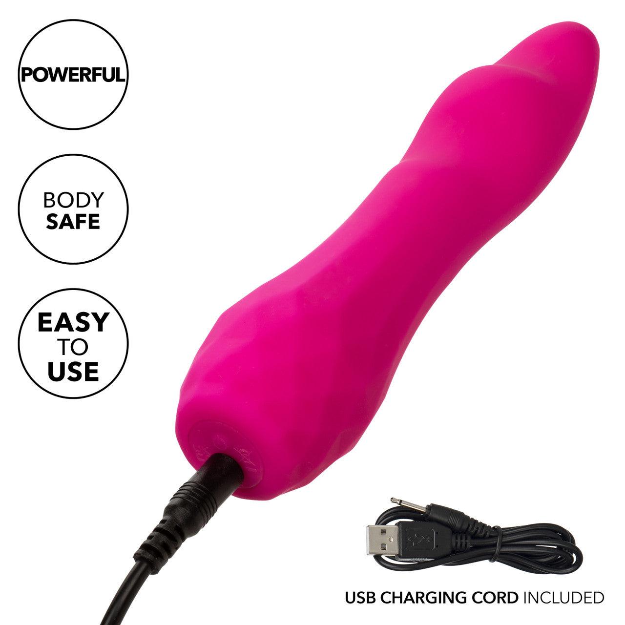 CalExotics Gia Curved Pleaser Silicone Rechargeable Vibrator - Buy At Luxury Toy X - Free 3-Day Shipping