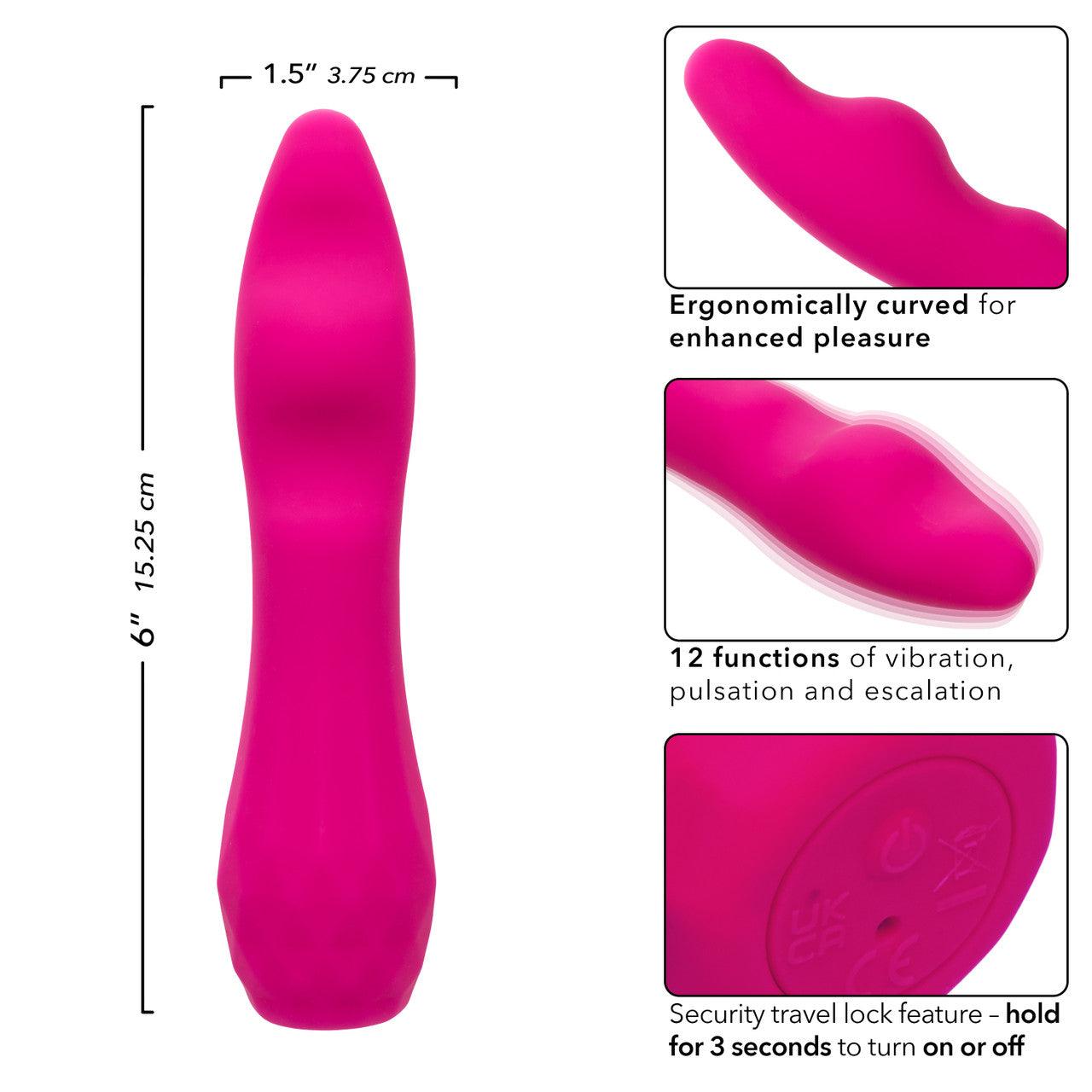CalExotics Gia Curved Pleaser Silicone Rechargeable Vibrator - Buy At Luxury Toy X - Free 3-Day Shipping
