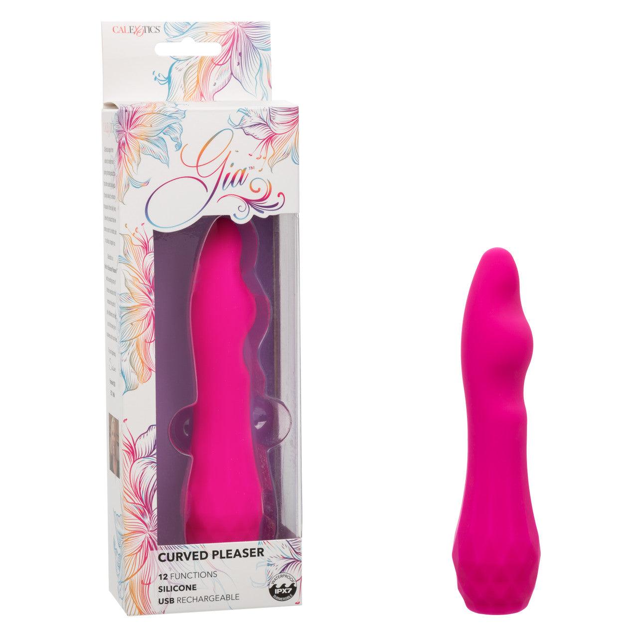 CalExotics Gia Curved Pleaser Silicone Rechargeable Vibrator - Buy At Luxury Toy X - Free 3-Day Shipping