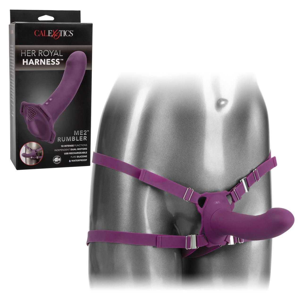 Calexotics Her Royal Harness Me2 Rumble Silicone Strap-On Probe - Buy At Luxury Toy X - Free 3-Day Shipping