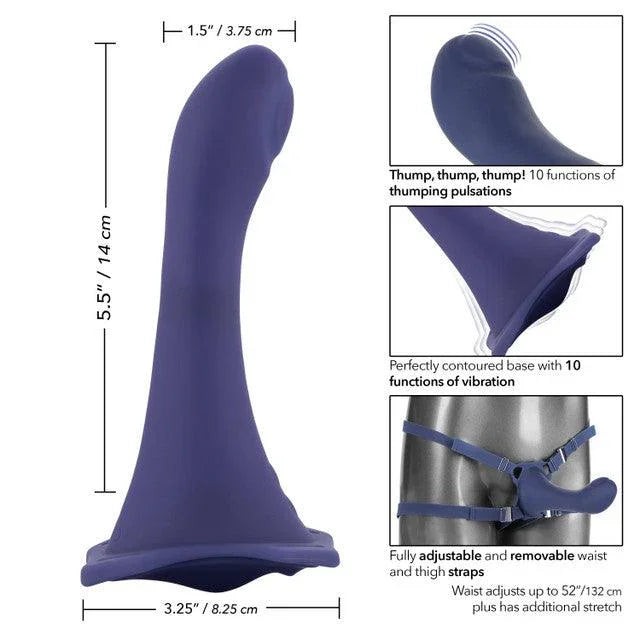Calexotics Her Royal Harness ME2 Thumper Strap-On with Silicone Rechargeable Dildo - Buy At Luxury Toy X - Free 3-Day Shipping