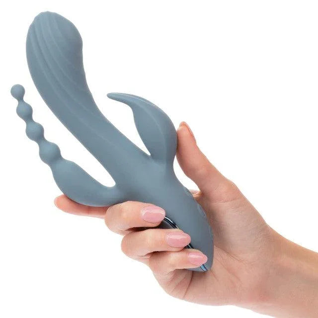 Calexotics III Triple Ecstasy Rechargeable Silicone Stimulating Vibrator - Buy At Luxury Toy X - Free 3-Day Shipping