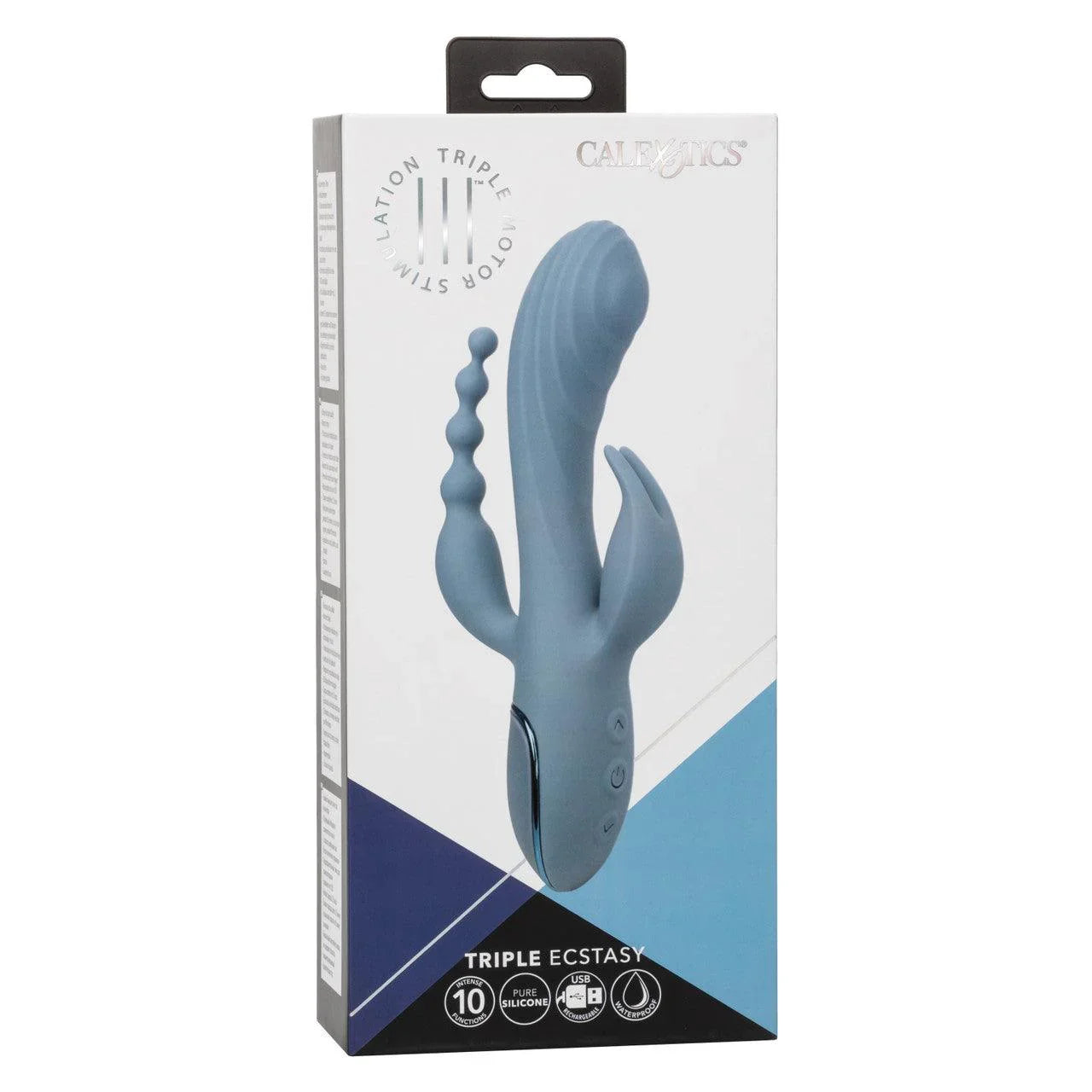 Calexotics III Triple Ecstasy Rechargeable Silicone Stimulating Vibrator - Buy At Luxury Toy X - Free 3-Day Shipping