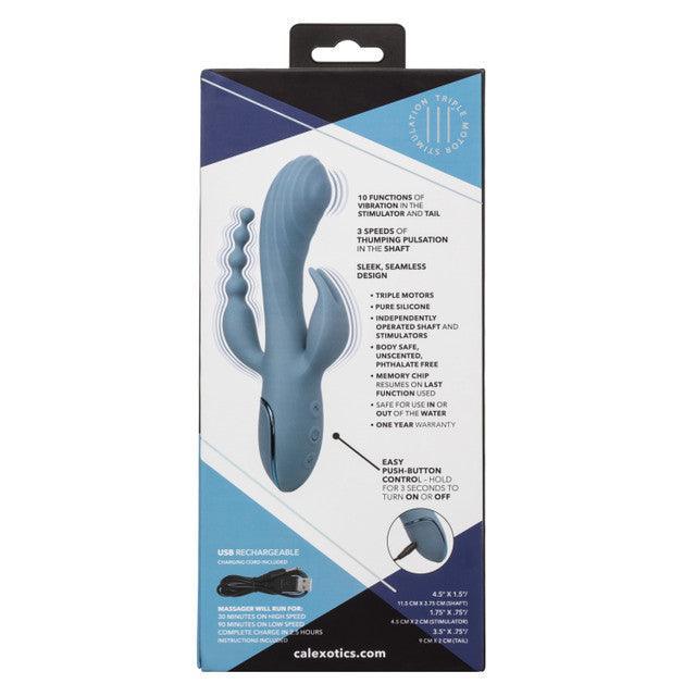 Calexotics III Triple Ecstasy Rechargeable Silicone Stimulating Vibrator - Buy At Luxury Toy X - Free 3-Day Shipping