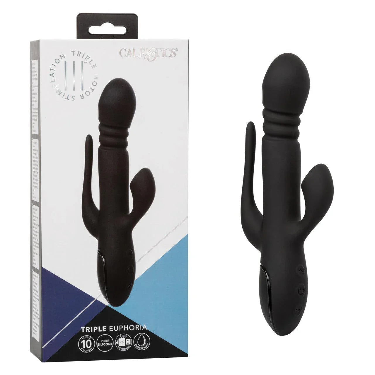 Calexotics III Triple Euphoria Rechargeable Silicone Stimulating Vibrator - Buy At Luxury Toy X - Free 3-Day Shipping