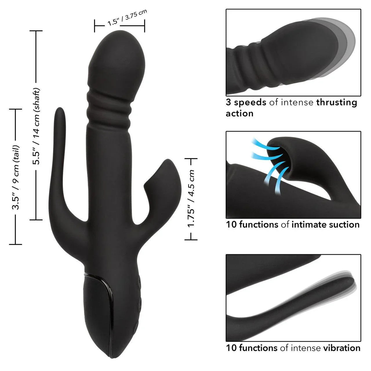 Calexotics III Triple Euphoria Rechargeable Silicone Stimulating Vibrator - Buy At Luxury Toy X - Free 3-Day Shipping