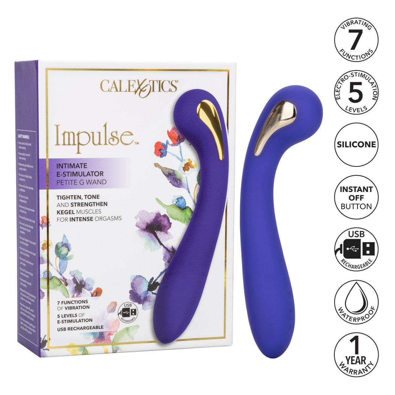 Calexotics Impulse Intimate E-Stimulator Petite G Wand Rechargeable Silicone Vibrating Wand Massager - Buy At Luxury Toy X - Free 3-Day Shipping