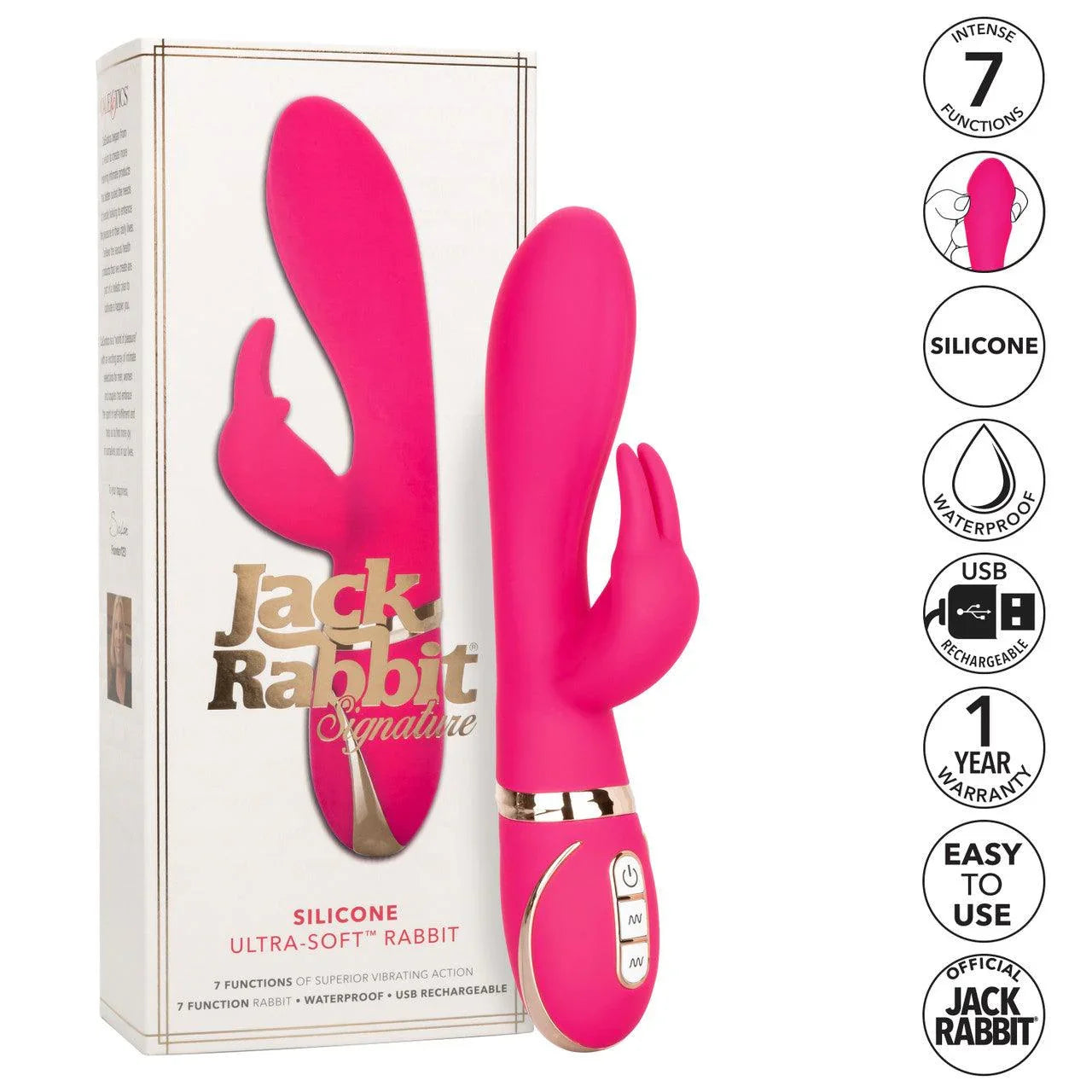 Calexotics Jack Rabbit® Signature Silicone Ultra-Soft™ Rabbit - Buy At Luxury Toy X - Free 3-Day Shipping