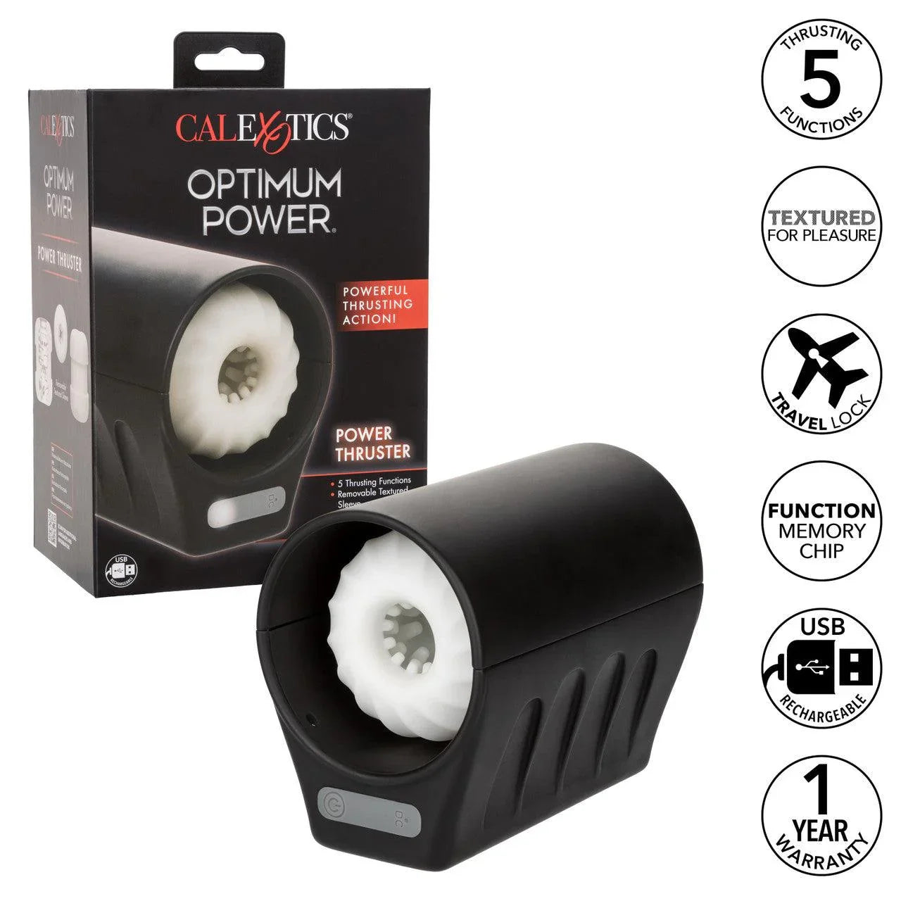 CalExotics Optimum Power Power Thruster Rechargeable Stroker - Buy At Luxury Toy X - Free 3-Day Shipping