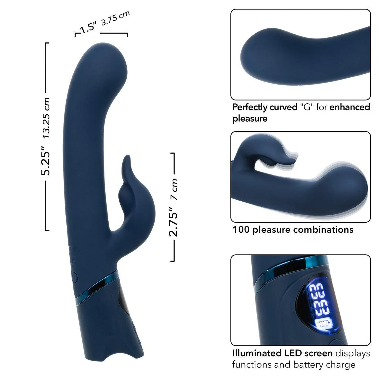 CalExotics Orgasmatron Digital G-Teaser Rechargeable Silicone Rabbit - Buy At Luxury Toy X - Free 3-Day Shipping