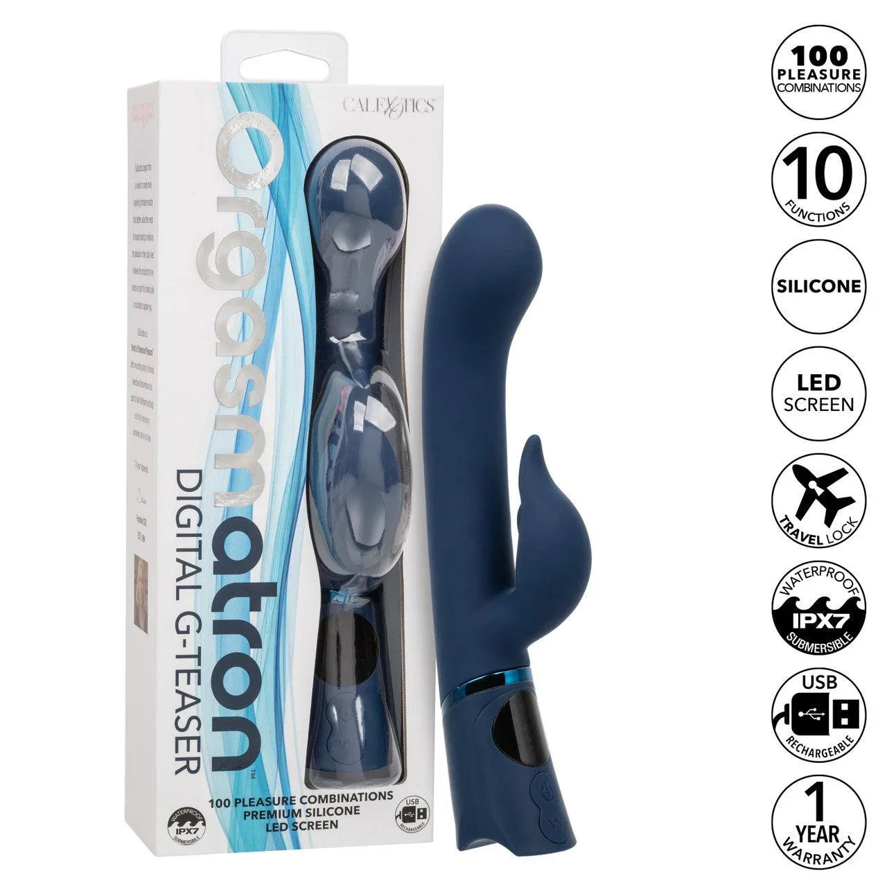 CalExotics Orgasmatron Digital G-Teaser Rechargeable Silicone Rabbit - Buy At Luxury Toy X - Free 3-Day Shipping