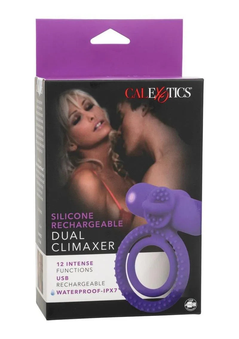 CalExotics Silicone Rechargeable Dual Climaxer Cock Ring - Buy At Luxury Toy X - Free 3-Day Shipping
