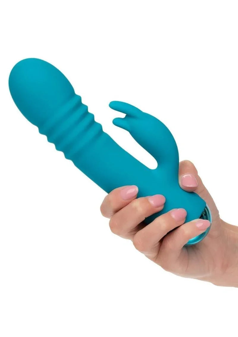 CalExotics Thicc Chubby Thrusting Tickler Rechargeable Silicone Rabbit Vibrator - Buy At Luxury Toy X - Free 3-Day Shipping