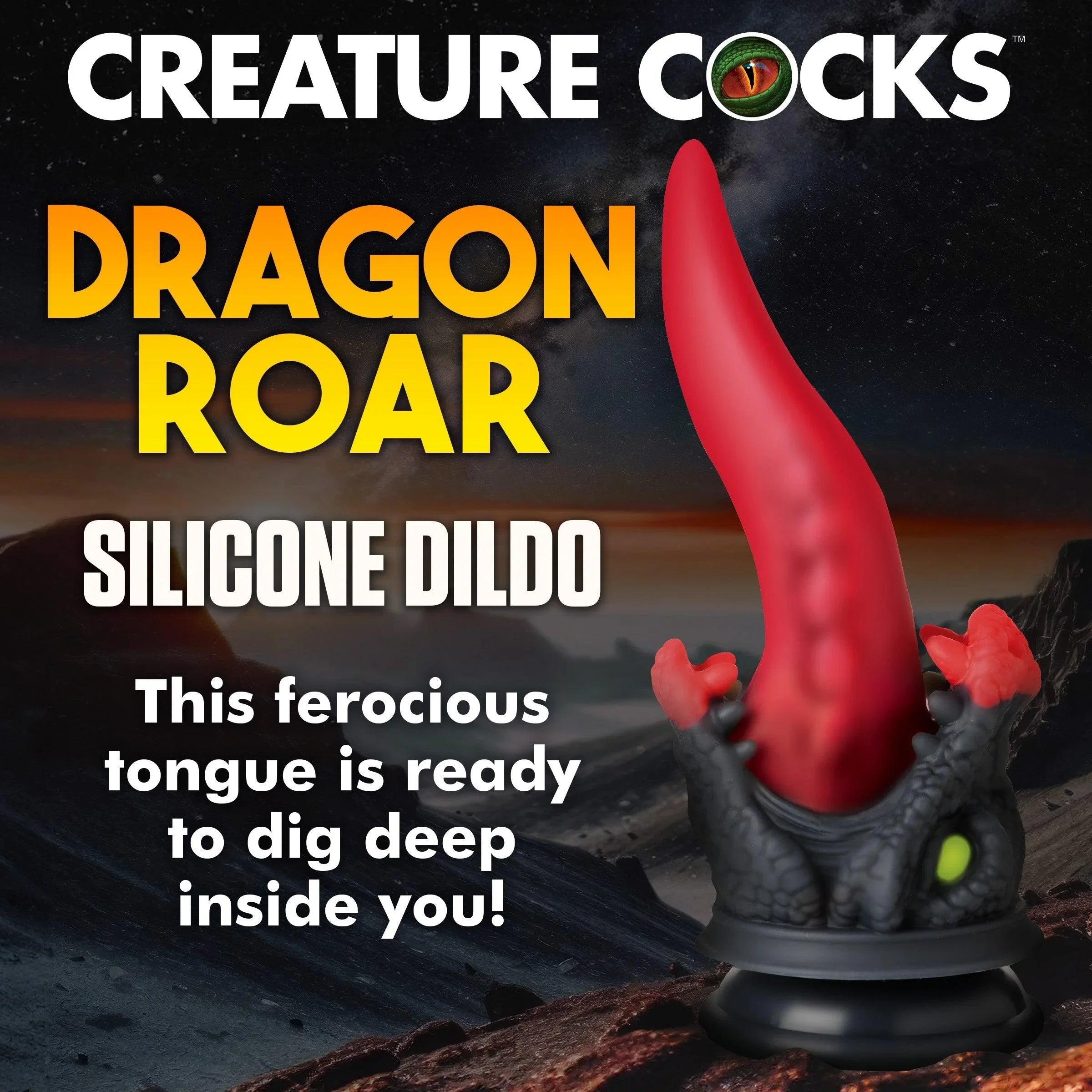 Creature Cock Dragon Roar Silicone Dildo - Buy At Luxury Toy X - Free 3-Day Shipping