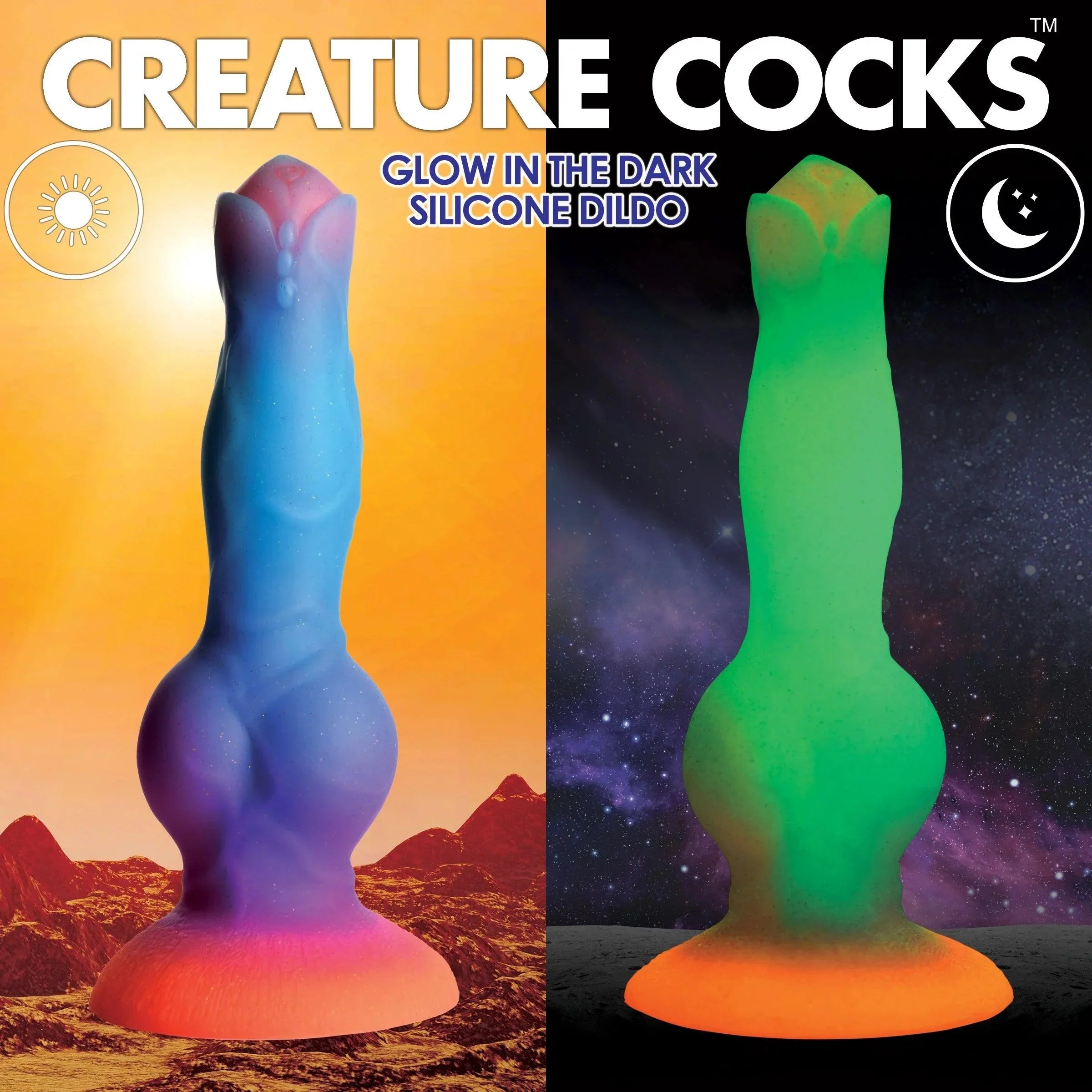 Creature Cocks Alien Glow In the Dark Dildo - Buy At Luxury Toy X - Free 3-Day Shipping