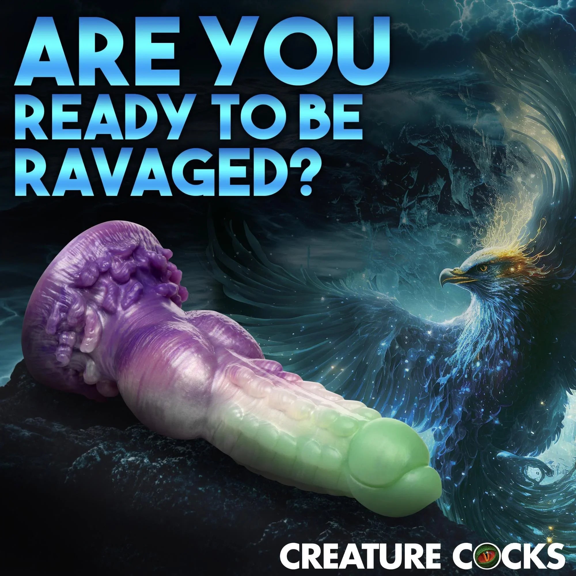 Creature Cocks Aqua Phoenix Silicone Dildo - Buy At Luxury Toy X - Free 3-Day Shipping