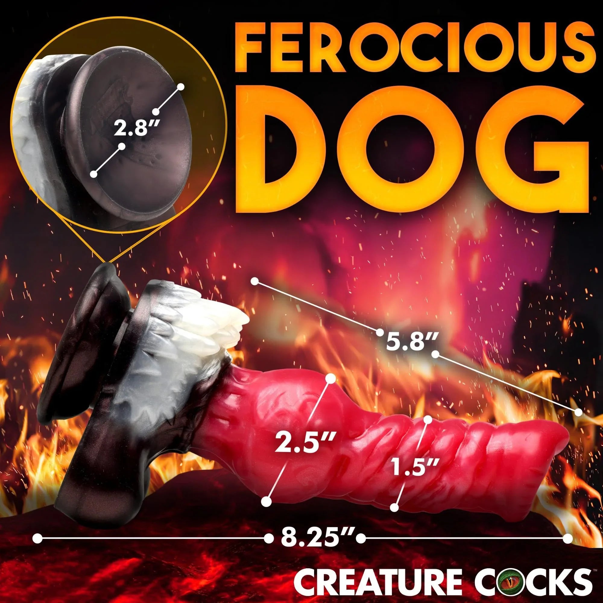 Creature Cocks Cujo Canine Silicone Dildo - Large - Buy At Luxury Toy X - Free 3-Day Shipping