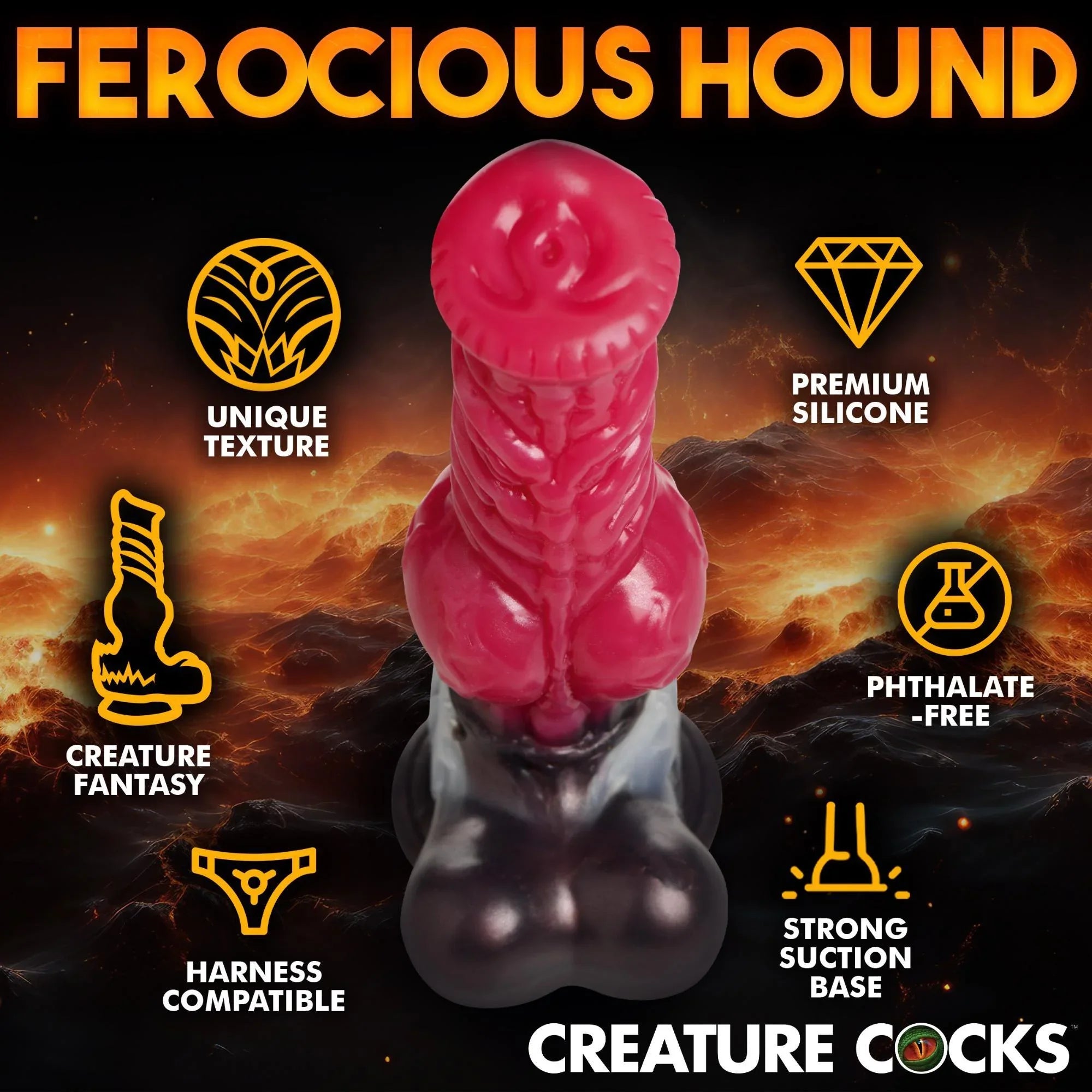 Creature Cocks Cujo Canine Silicone Dildo - Large - Buy At Luxury Toy X - Free 3-Day Shipping
