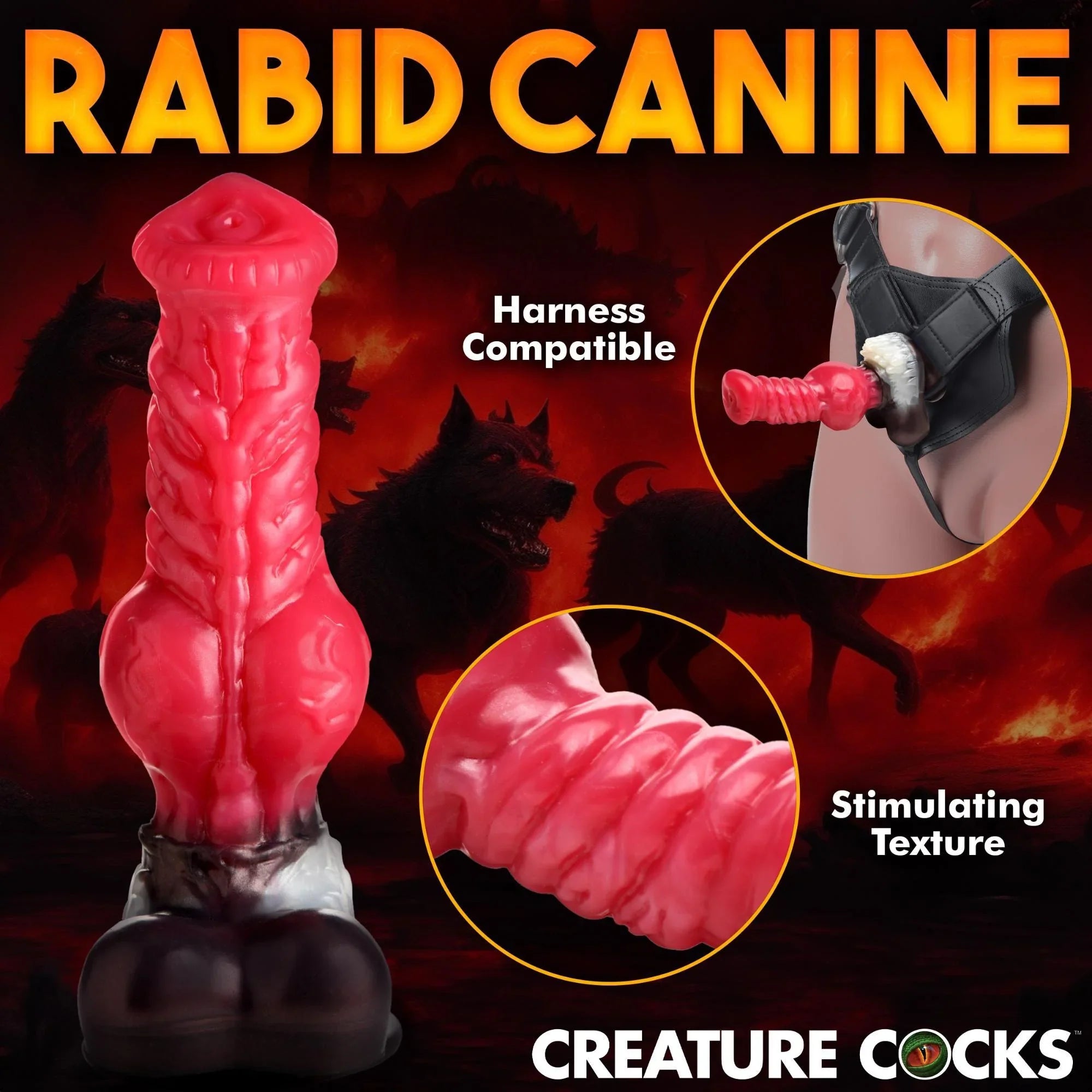 Creature Cocks Cujo Canine Silicone Dildo - Large - Buy At Luxury Toy X - Free 3-Day Shipping