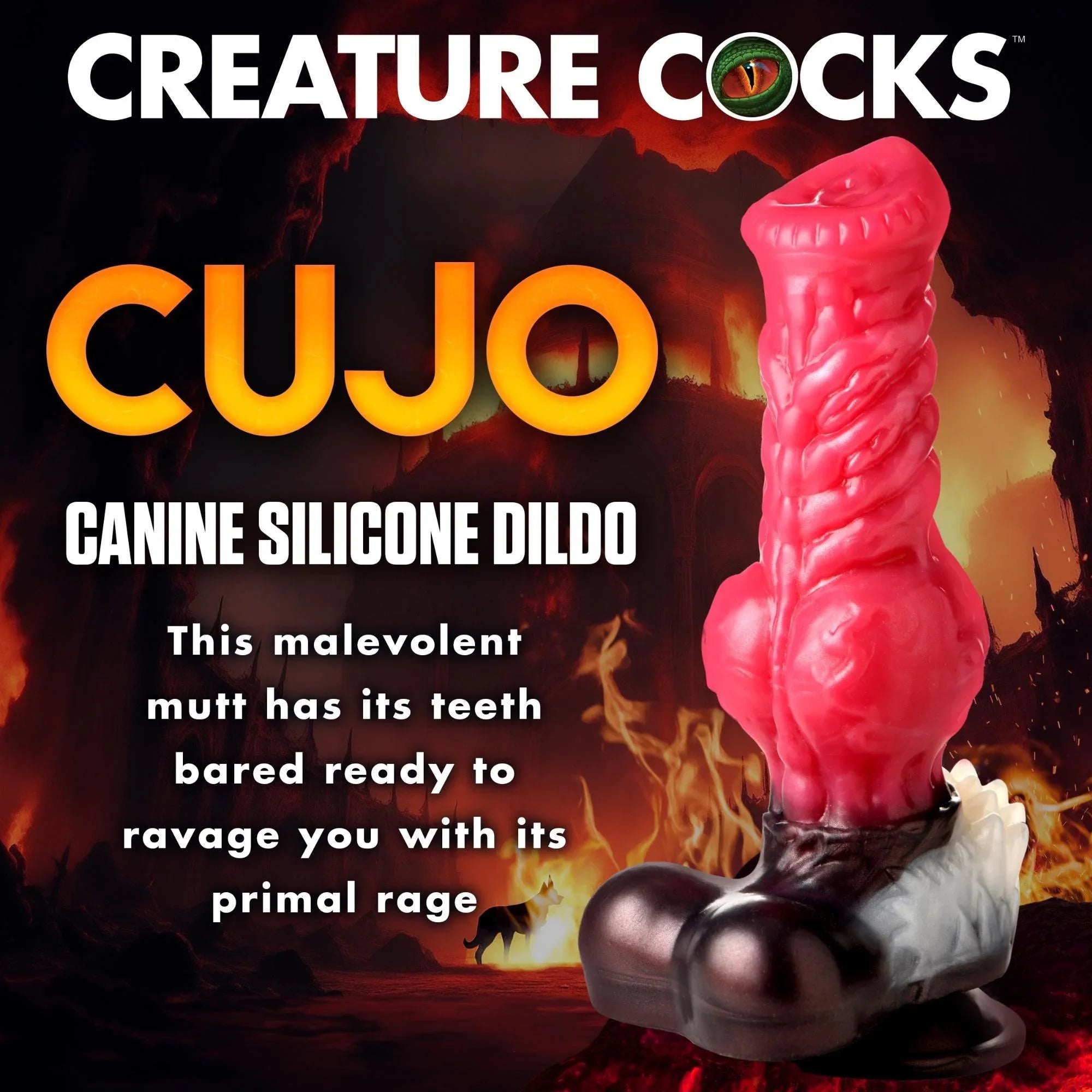Creature Cocks Cujo Canine Silicone Dildo - Large - Buy At Luxury Toy X - Free 3-Day Shipping