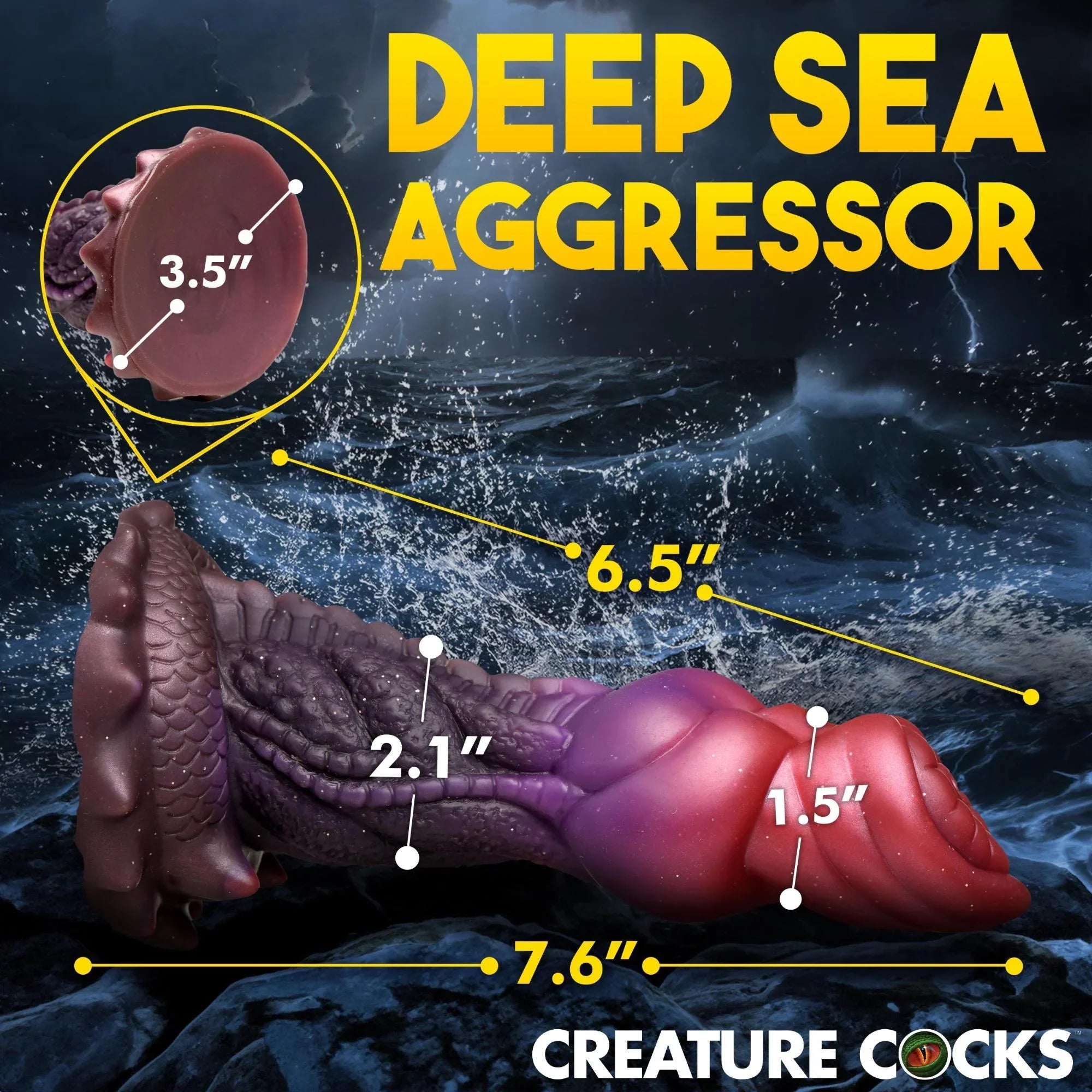 Creature Cocks Deep Diver Silicone Dildo - Buy At Luxury Toy X - Free 3-Day Shipping