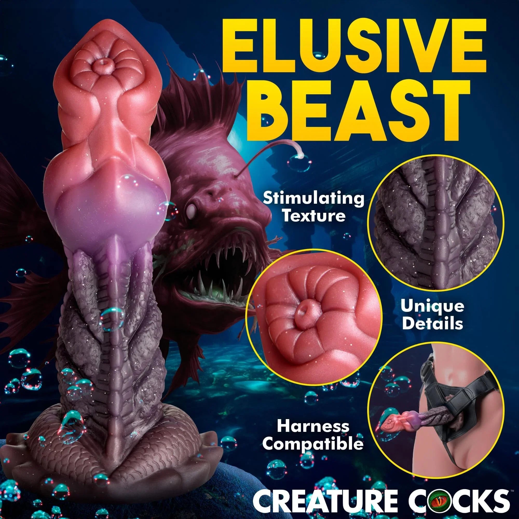 Creature Cocks Deep Diver Silicone Dildo - Buy At Luxury Toy X - Free 3-Day Shipping