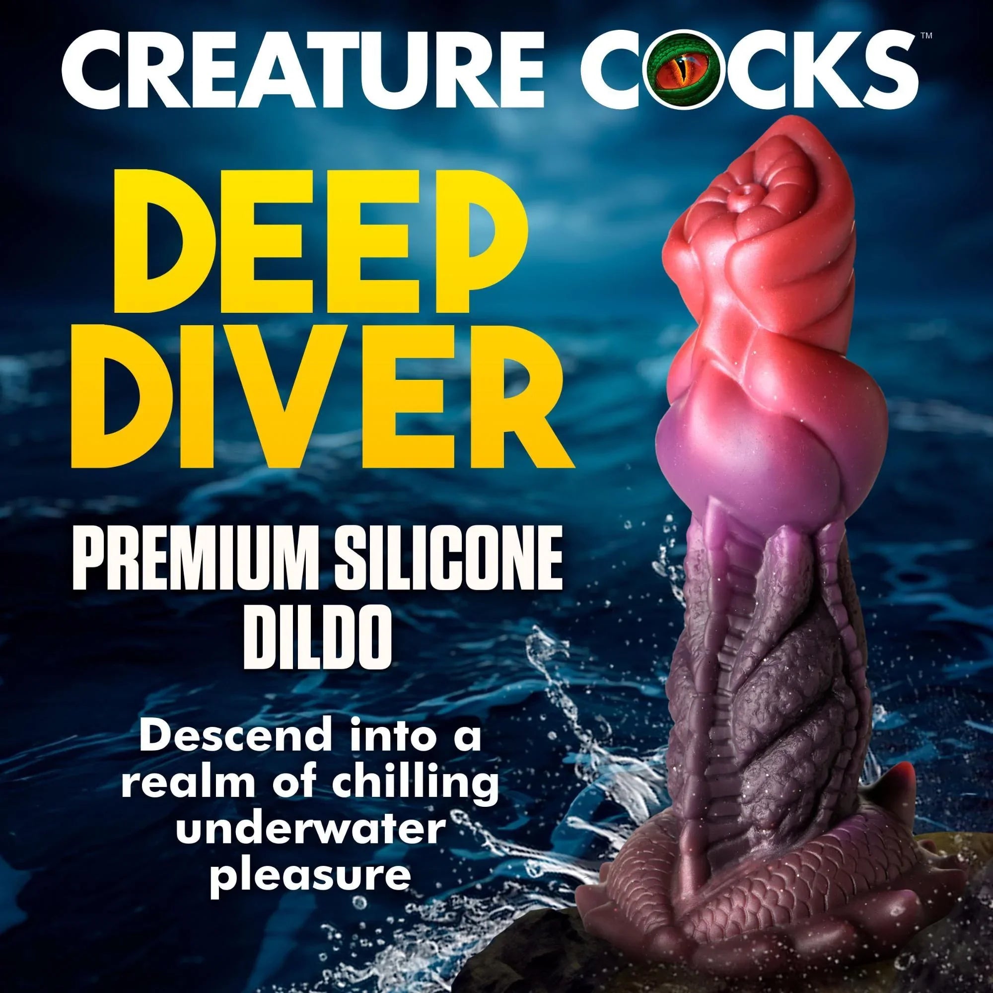 Creature Cocks Deep Diver Silicone Dildo - Buy At Luxury Toy X - Free 3-Day Shipping