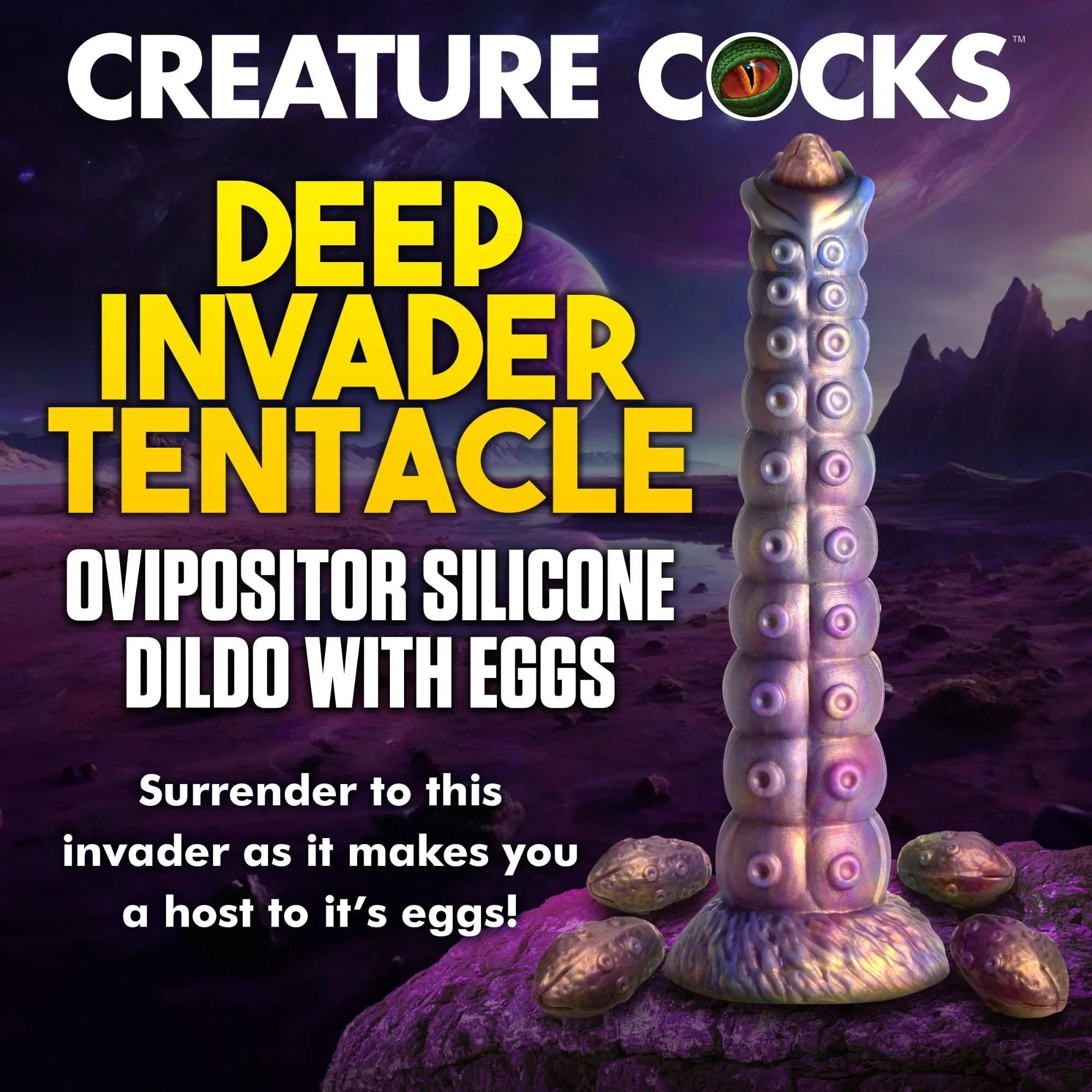 Creature Cocks Deep Invader Tentacle Ovipositor Silicone Dildo - Buy At Luxury Toy X - Free 3-Day Shipping