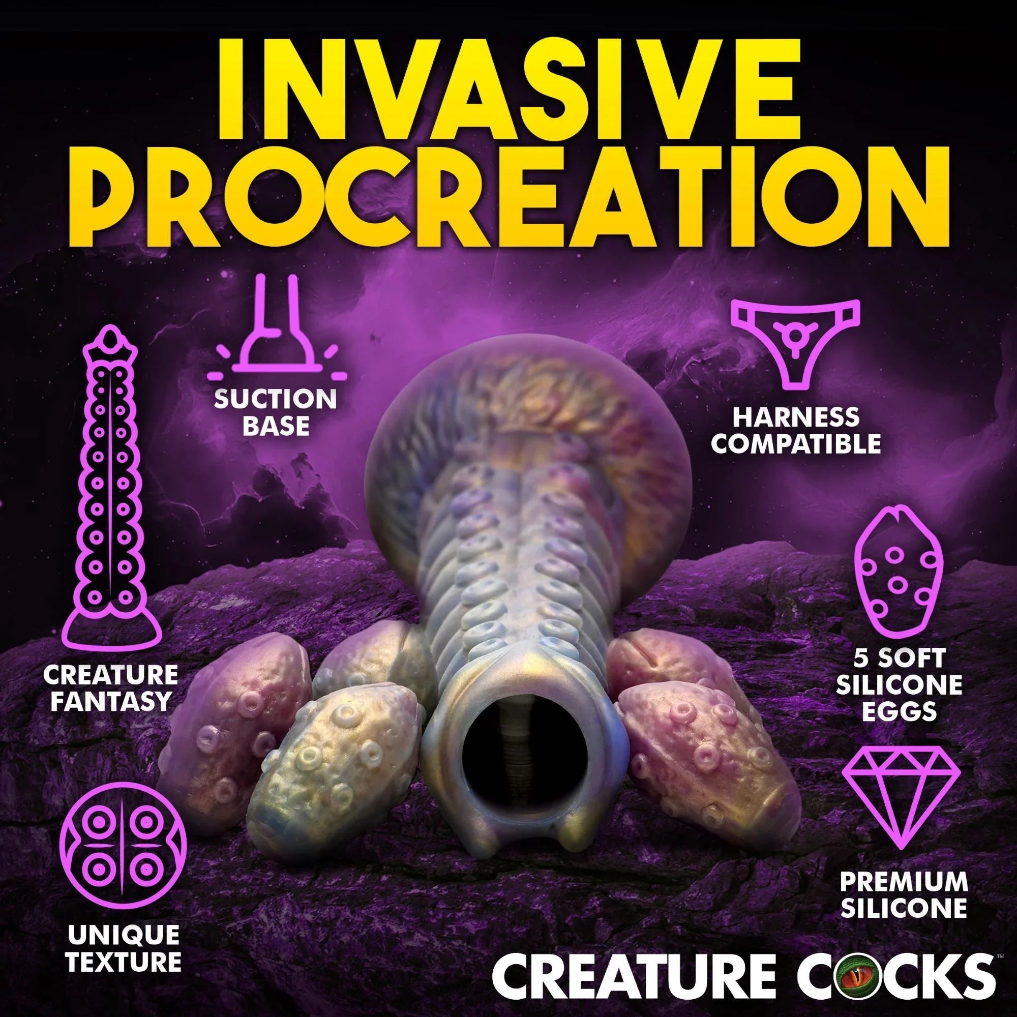 Creature Cocks Deep Invader Tentacle Ovipositor Silicone Dildo - Buy At Luxury Toy X - Free 3-Day Shipping