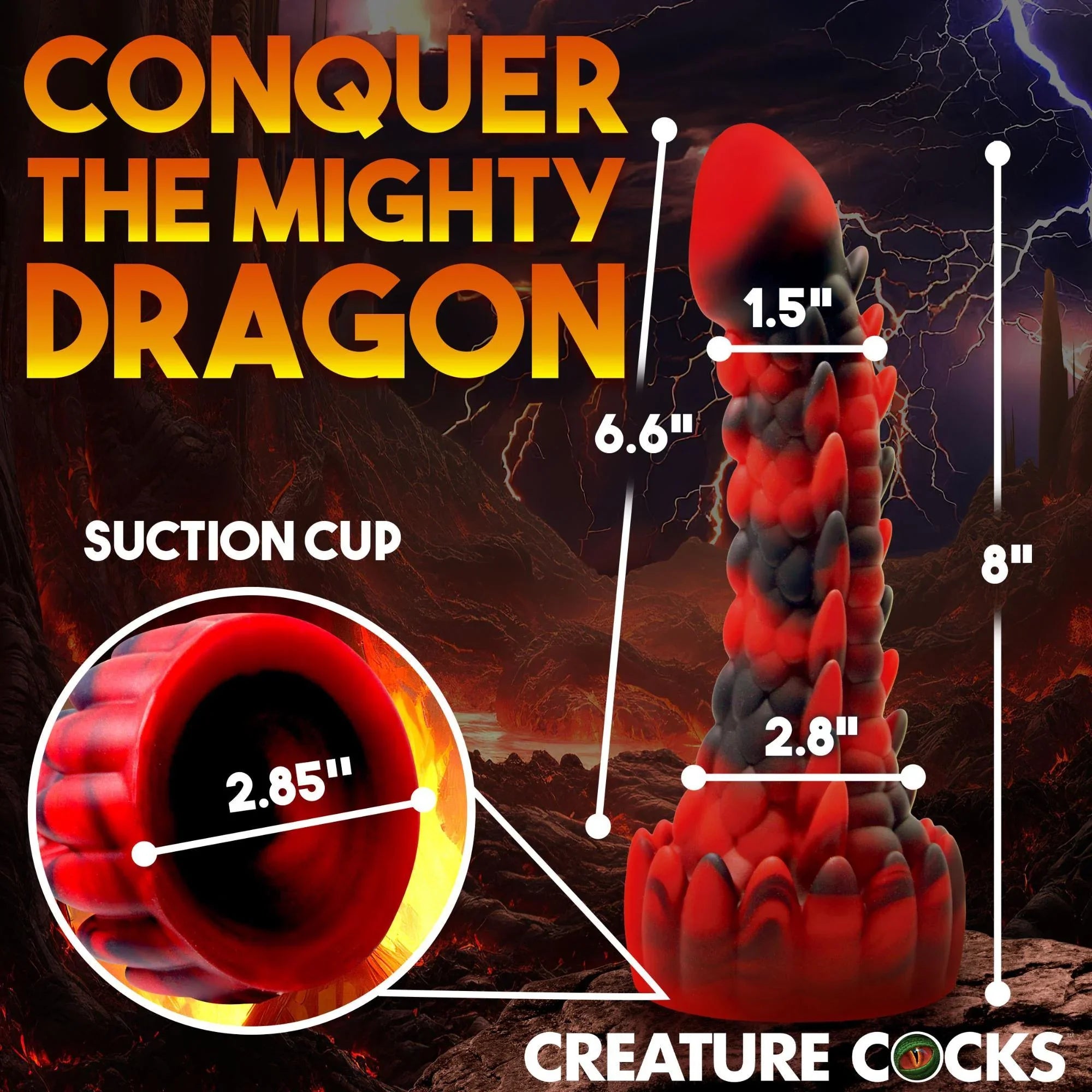 Creature Cocks Demon Rising Scaly Dragon Silicone Dildo - Buy At Luxury Toy X - Free 3-Day Shipping