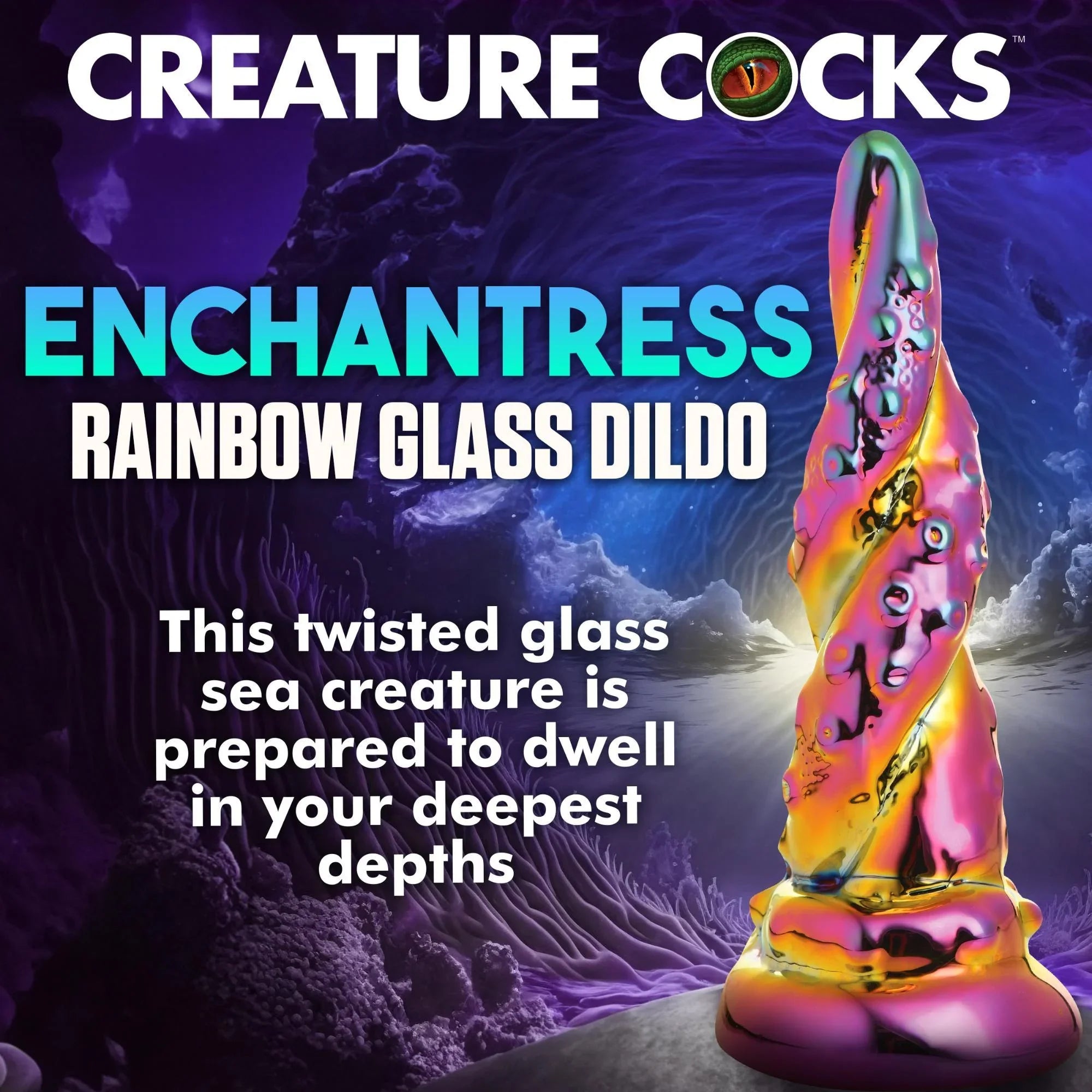 Creature Cocks Enchantress Rainbow Glass Dildo - Buy At Luxury Toy X - Free 3-Day Shipping