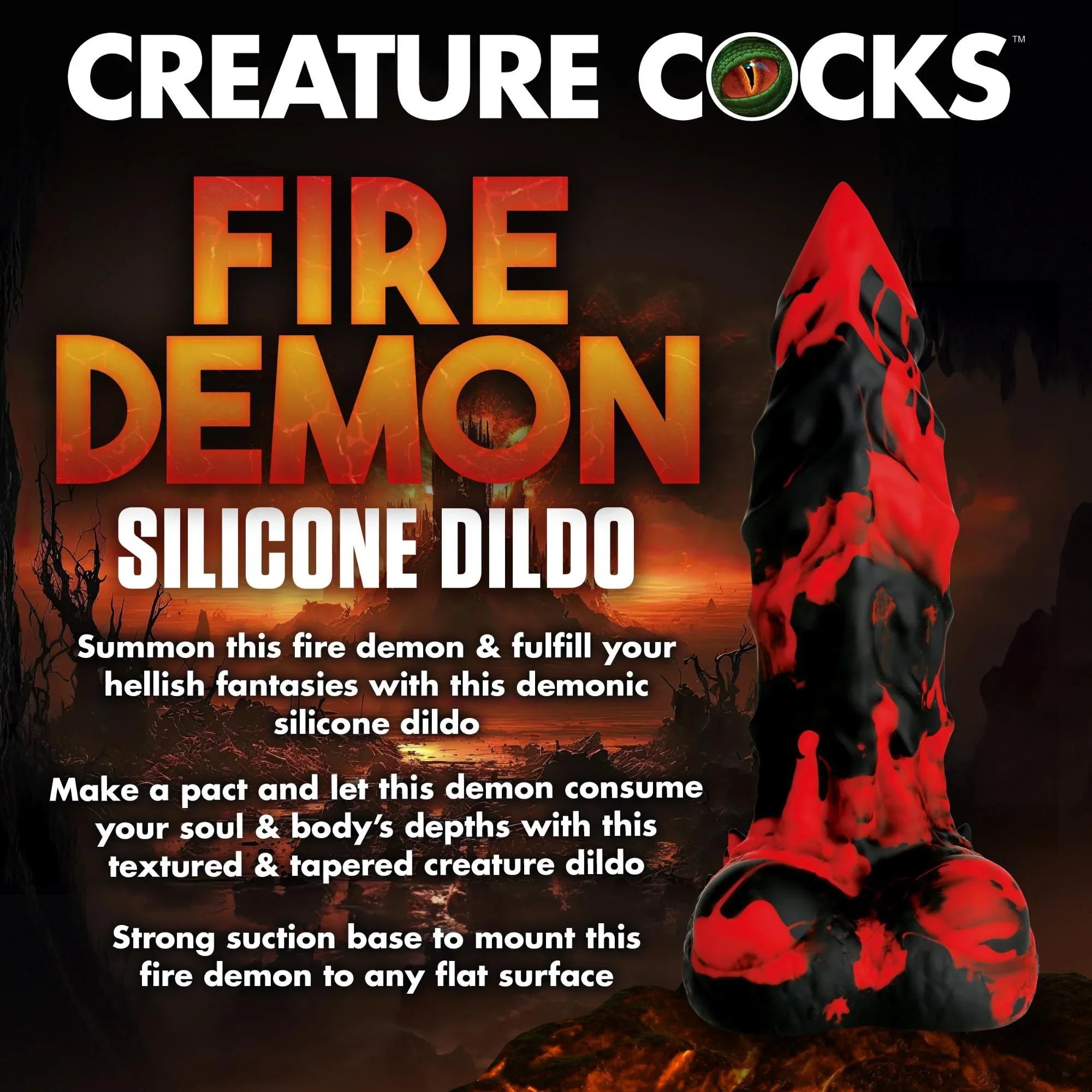Creature Cocks Fire Demon Monster Silicone Dildo - Buy At Luxury Toy X - Free 3-Day Shipping