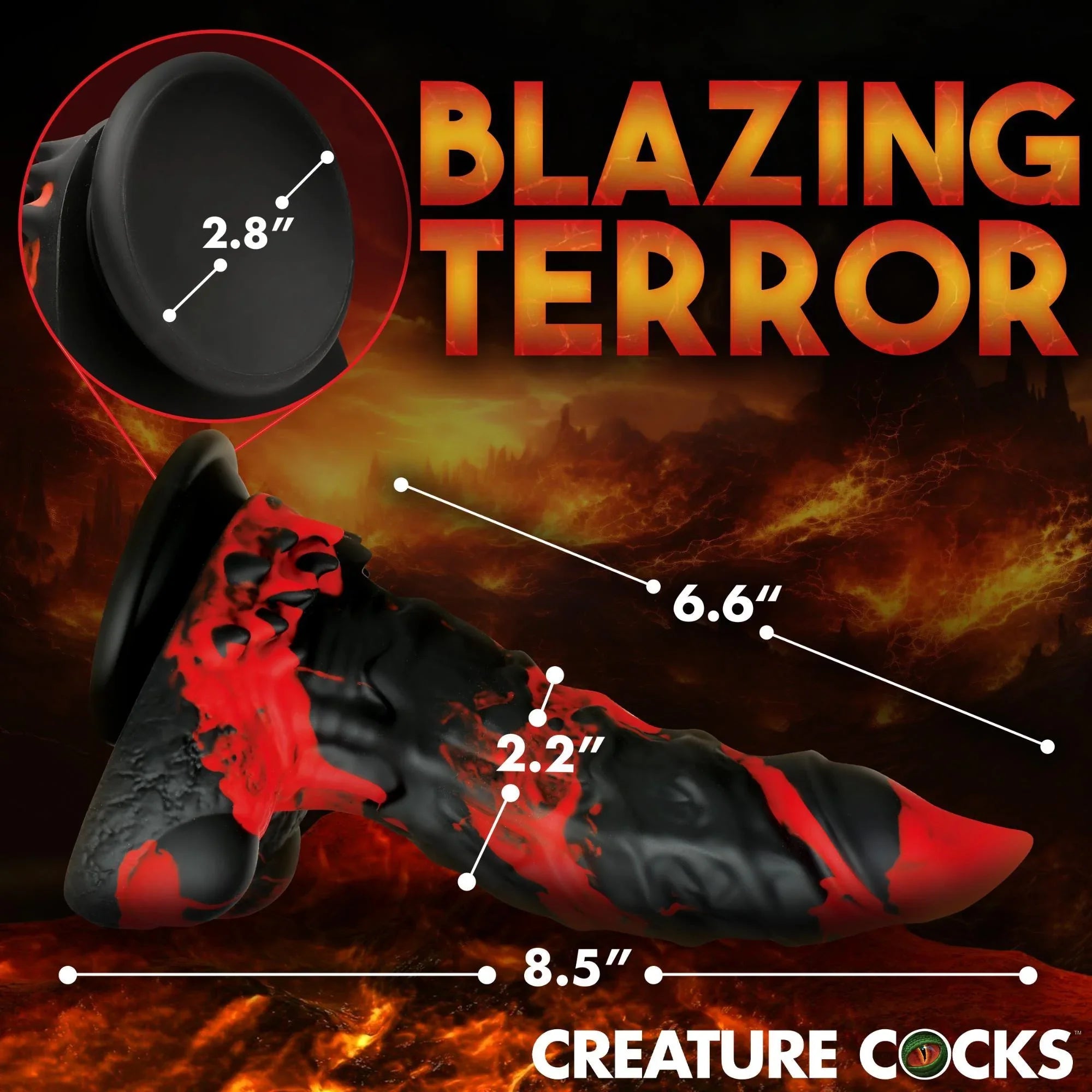 Creature Cocks Fire Demon Monster Silicone Dildo - Buy At Luxury Toy X - Free 3-Day Shipping