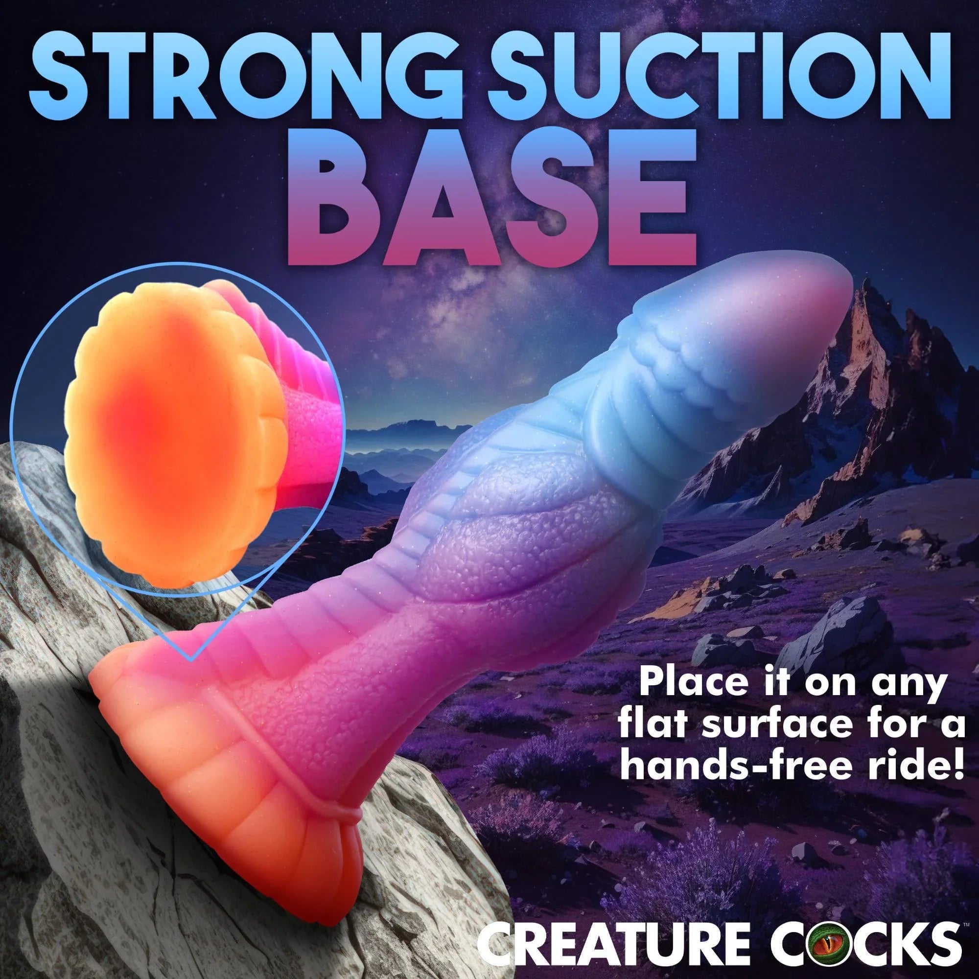 Creature Cocks Galactic Cock Alien Creature Glow in the Dark Silicone Dildo - Buy At Luxury Toy X - Free 3-Day Shipping