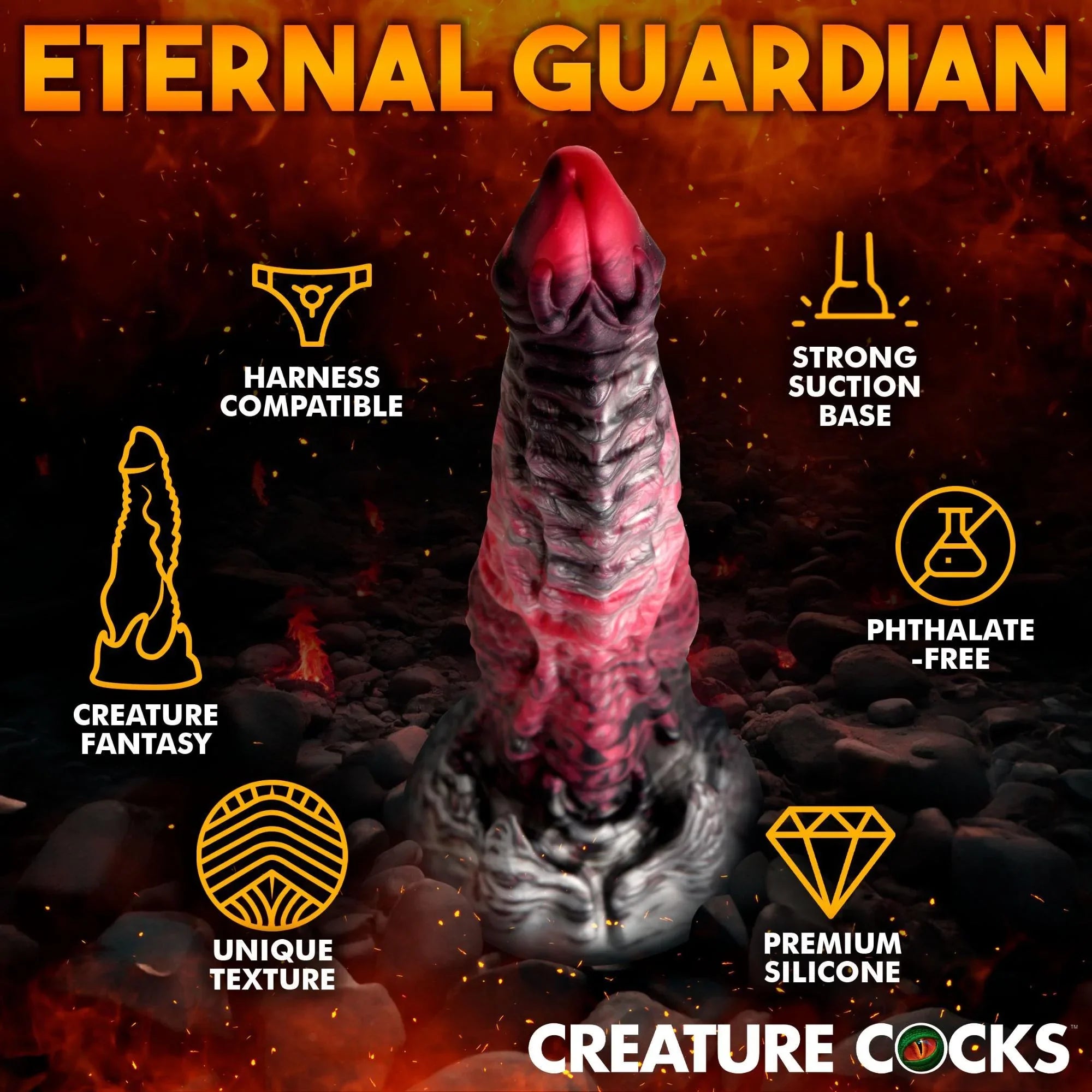 Creature Cocks Hades Silicone Dildo - Medium - Buy At Luxury Toy X - Free 3-Day Shipping