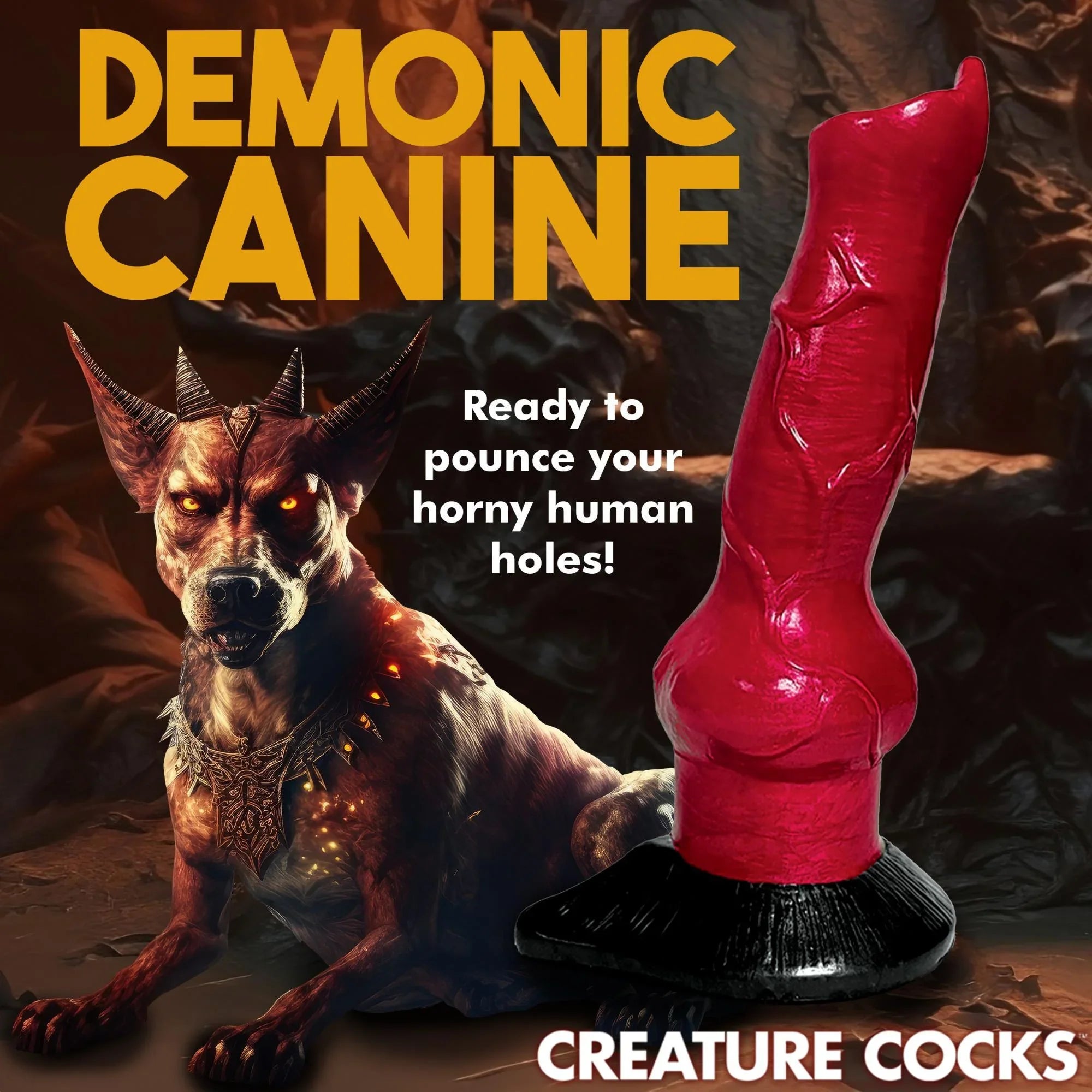 Creature Cocks Hell-Hound Canine Penis Silicone Dildo 7.5in - Buy At Luxury Toy X - Free 3-Day Shipping