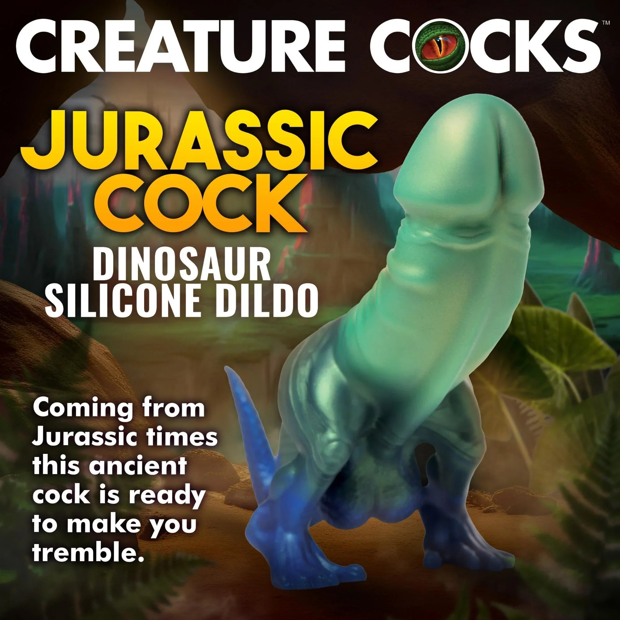 Creature Cocks Jurassic Dock Dinosaur Silicone Dildo - Buy At Luxury Toy X - Free 3-Day Shipping