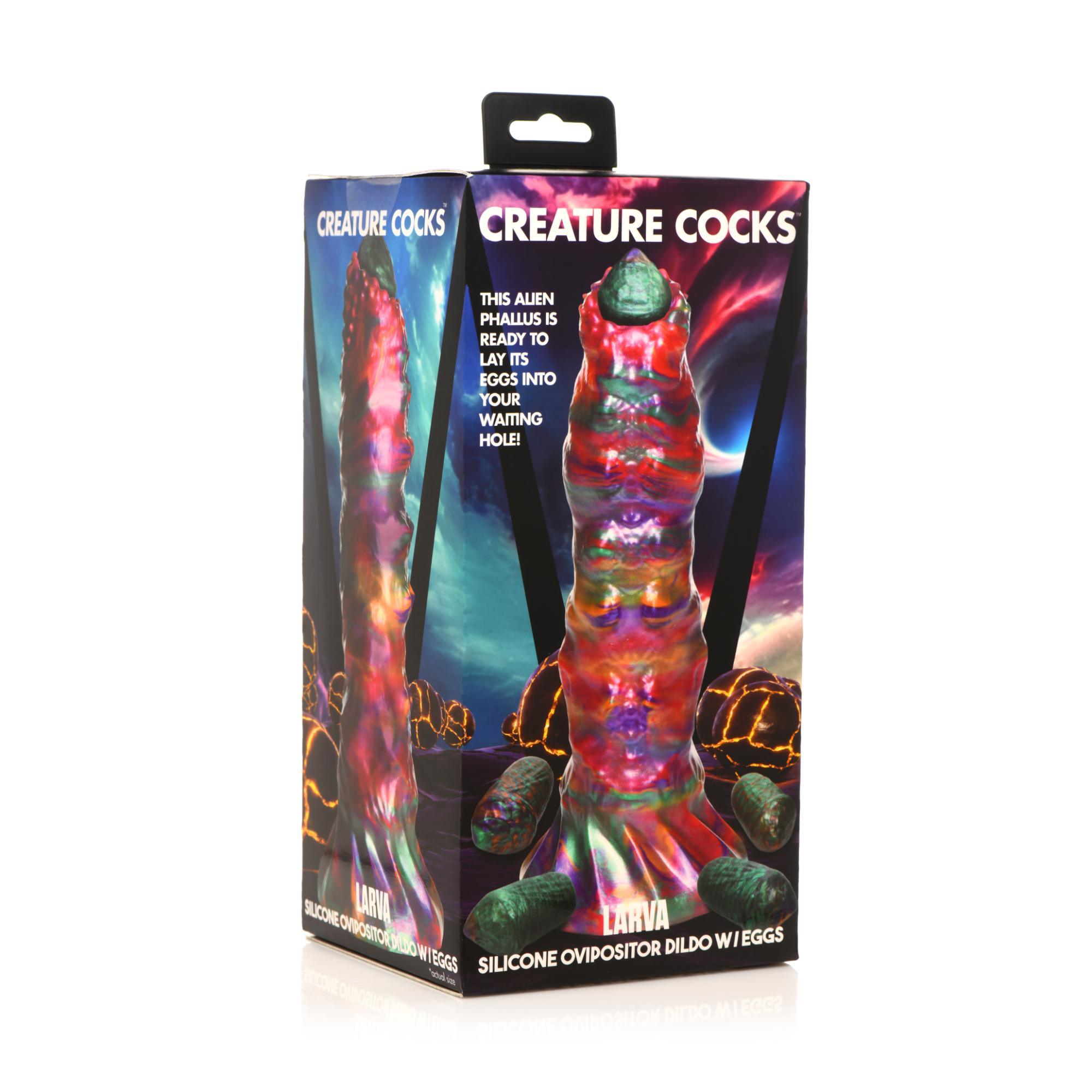 Creature Cocks Larva Silicone Ovipositor Dildo with Eggs - Buy At Luxury Toy X - Free 3-Day Shipping