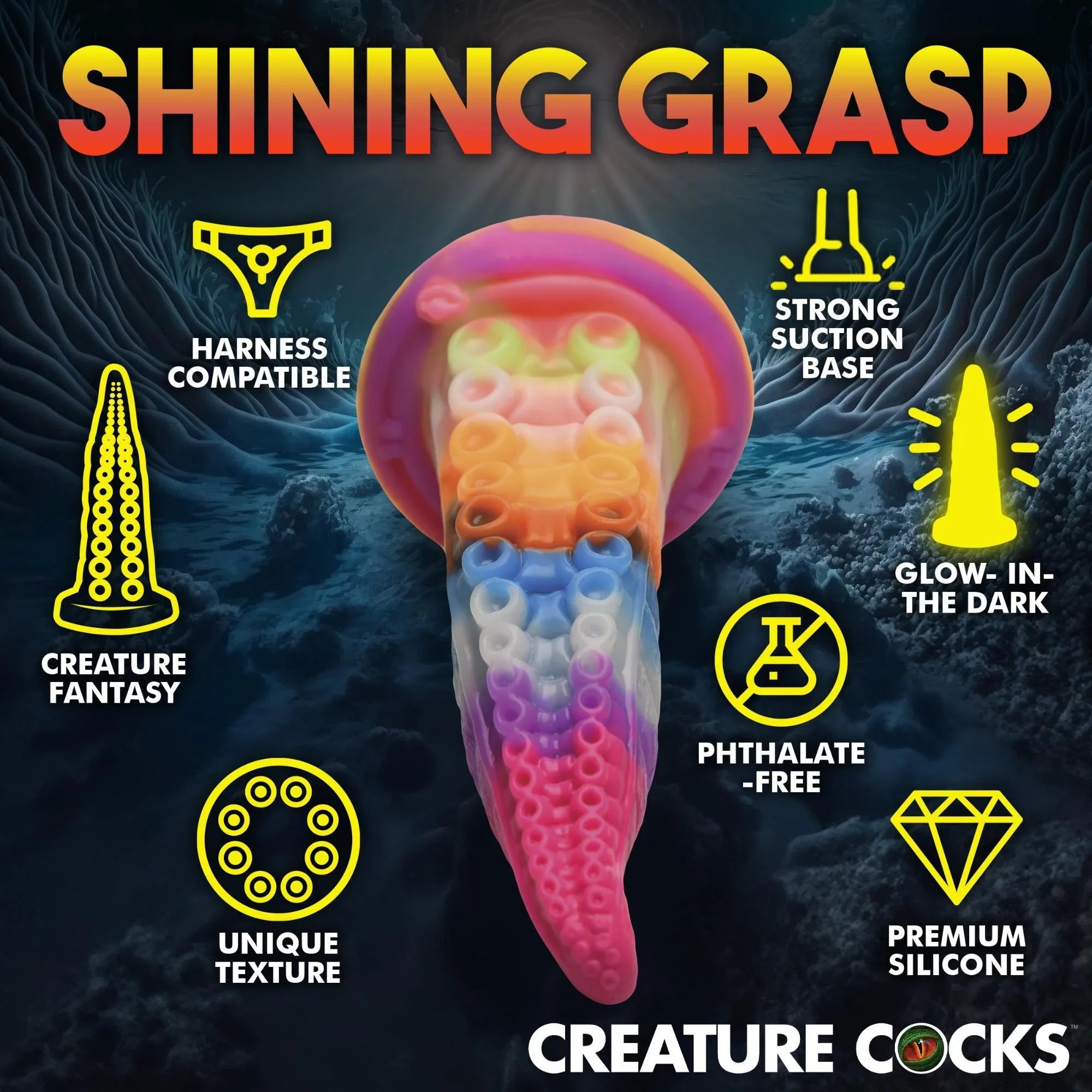 Creature Cocks Luminoctopus Glow in The Dark Tentacle Silicone Dildo - Buy At Luxury Toy X - Free 3-Day Shipping