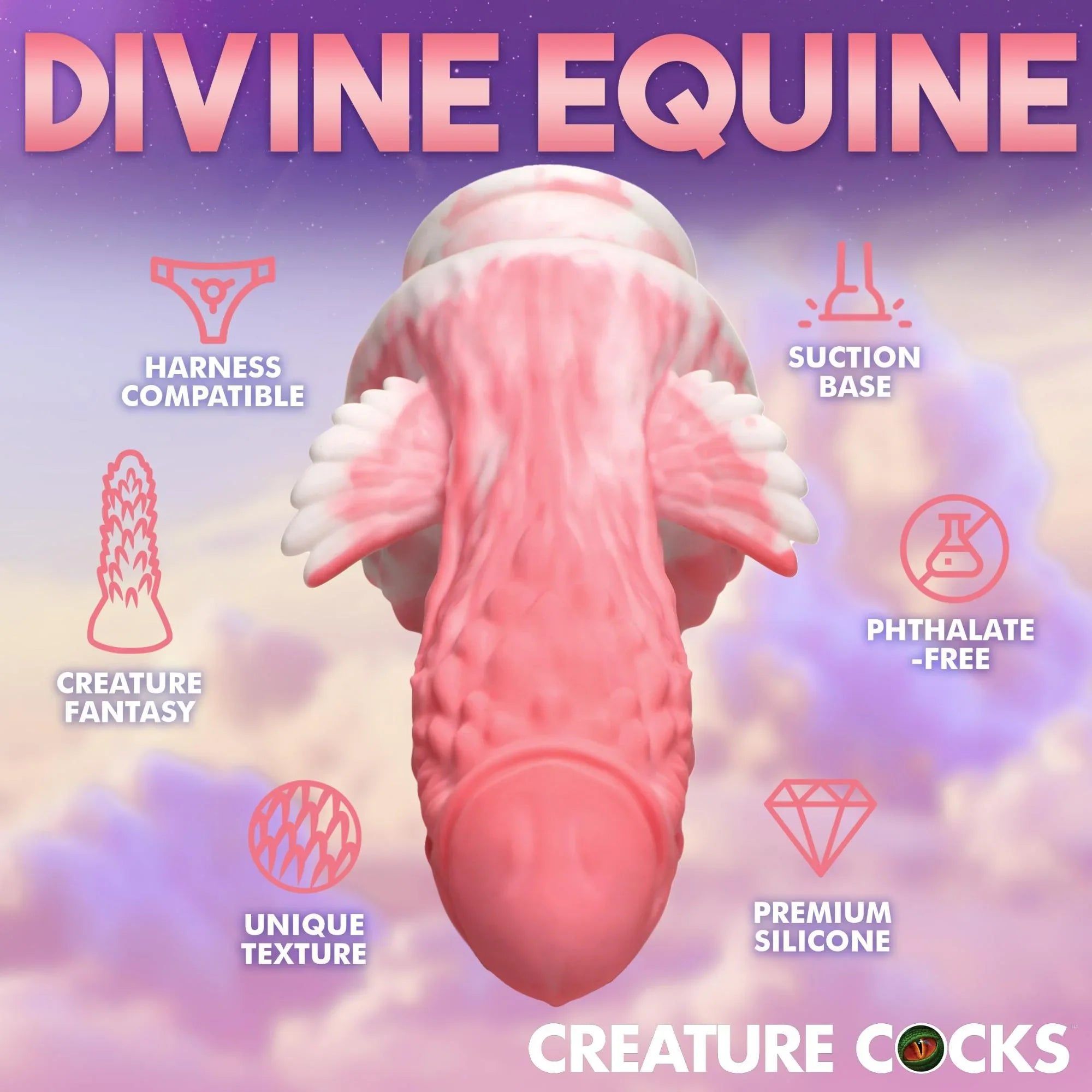 Creature Cocks Pegasus Pecker Winged Silicone Dildo - Buy At Luxury Toy X - Free 3-Day Shipping