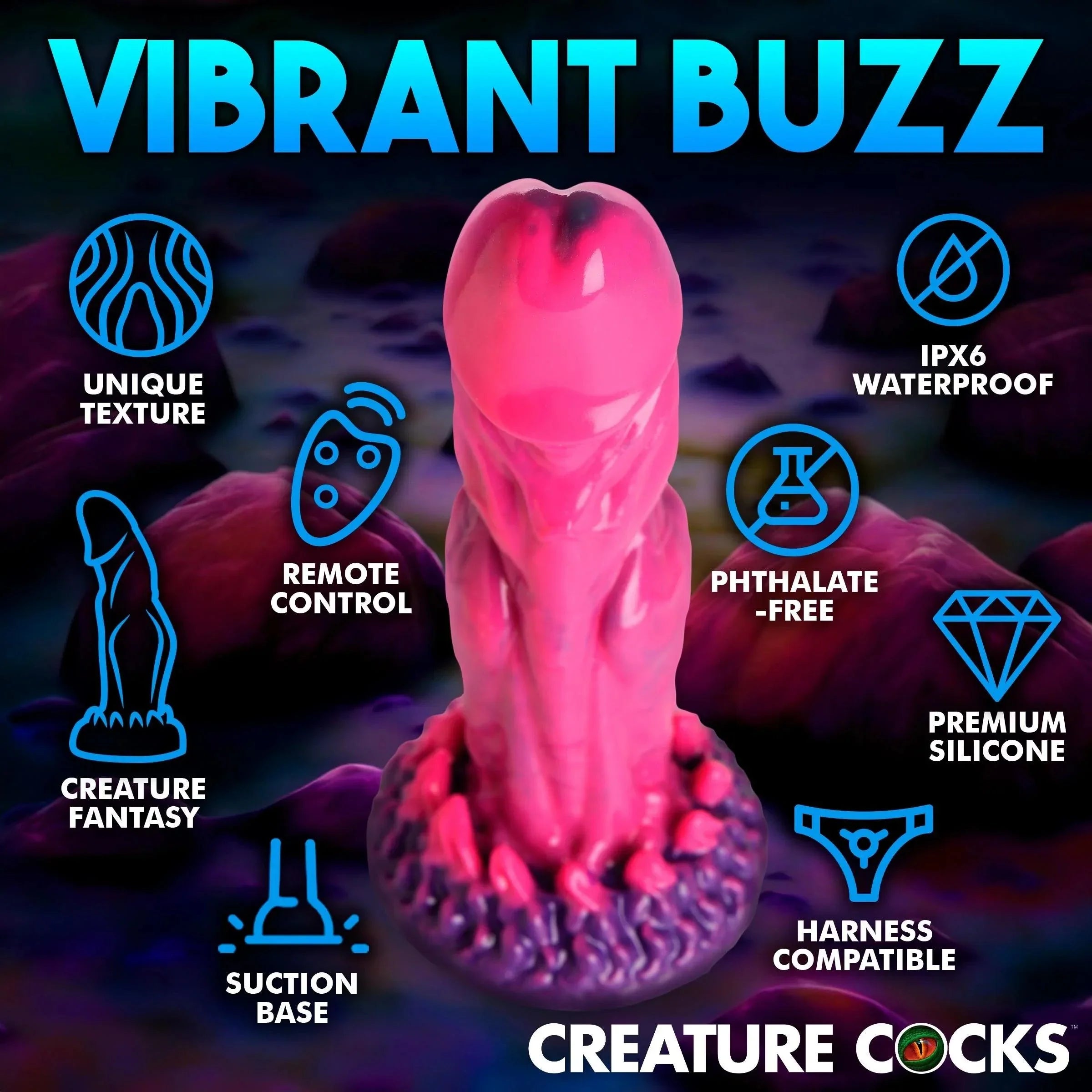 Creature Cocks Xenox Vibrating Dildo with Remote - Buy At Luxury Toy X - Free 3-Day Shipping